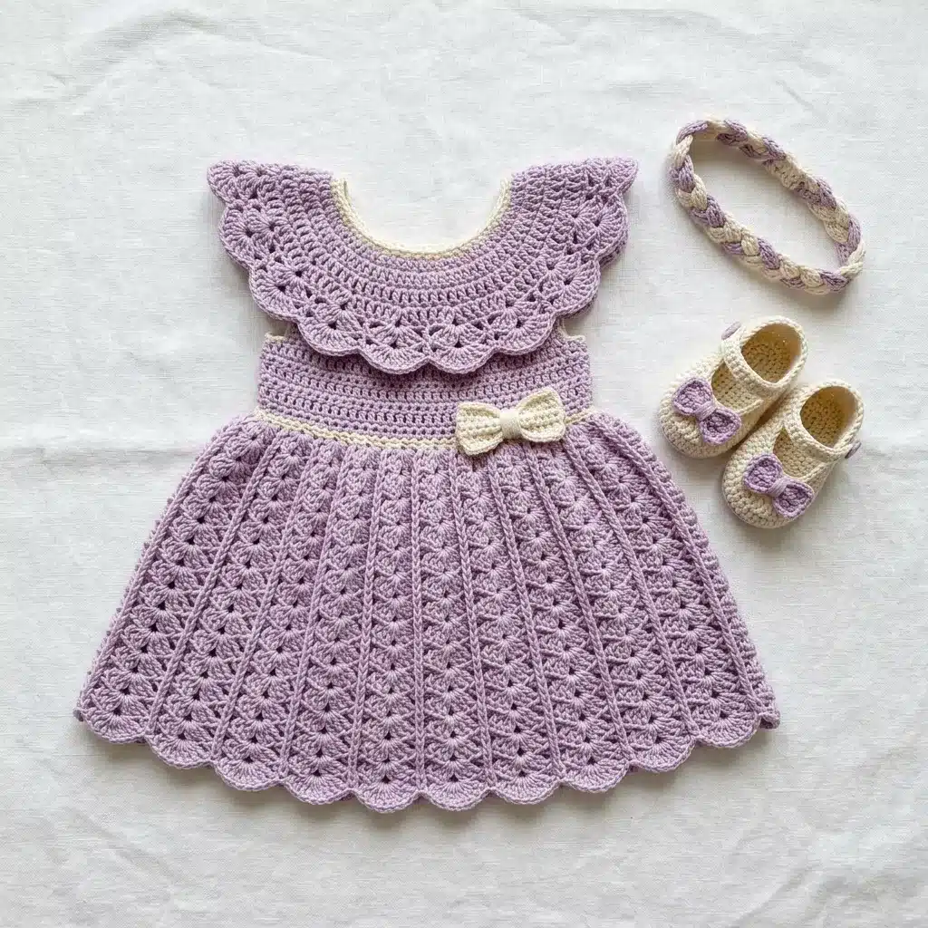 lavender ruffle baby dress - featured image