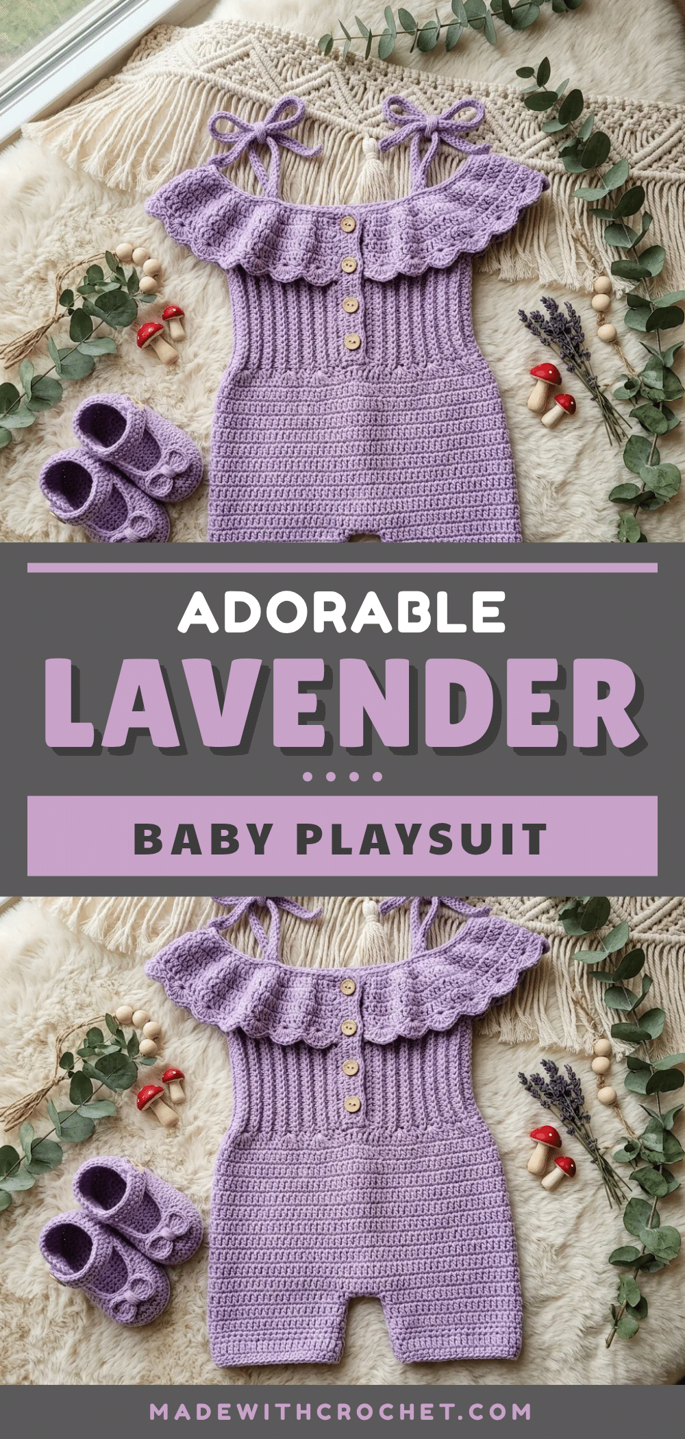 lavender ruffle baby playsuit crochet pattern