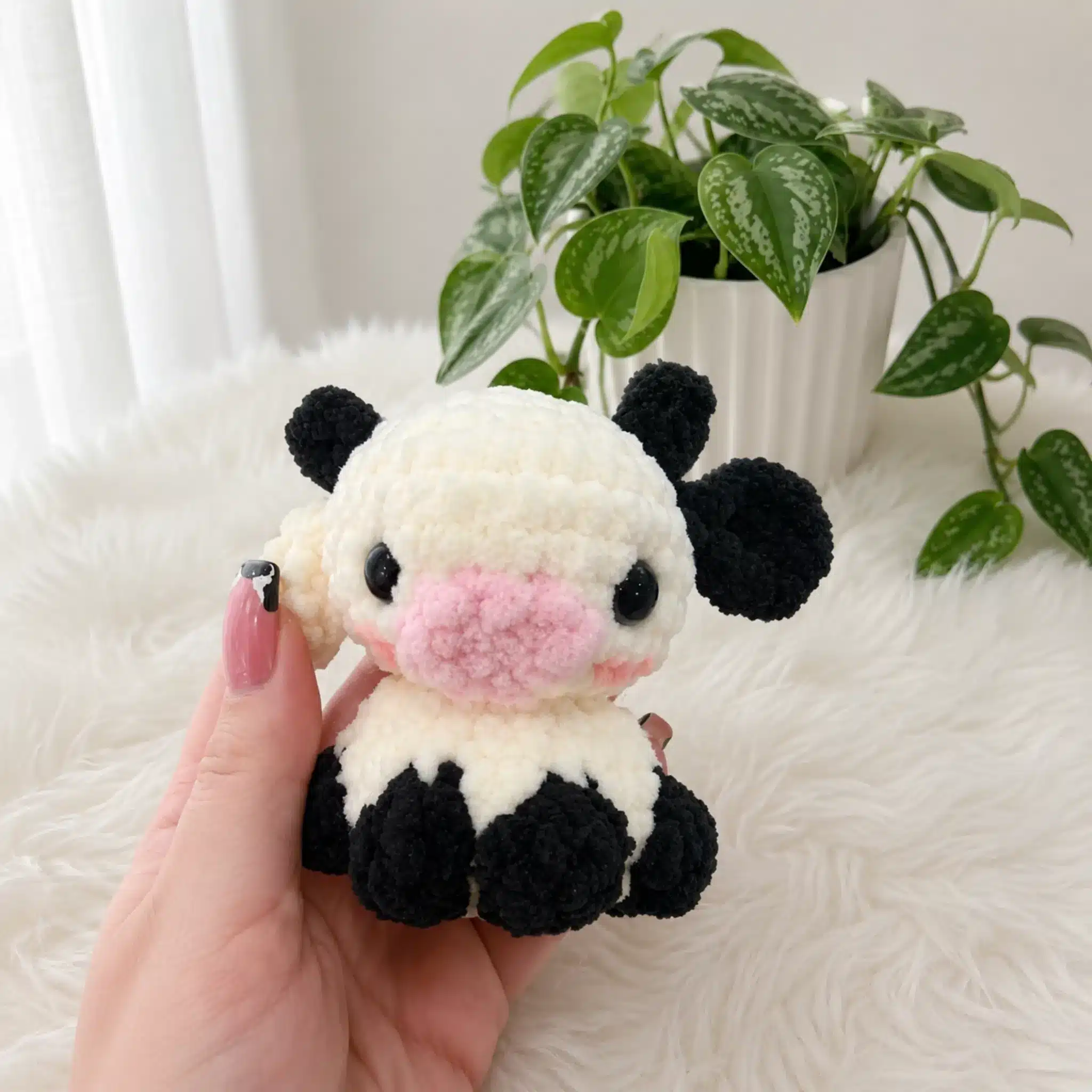 little plush cow amigurumi pattern crochet project crochet project detail 3