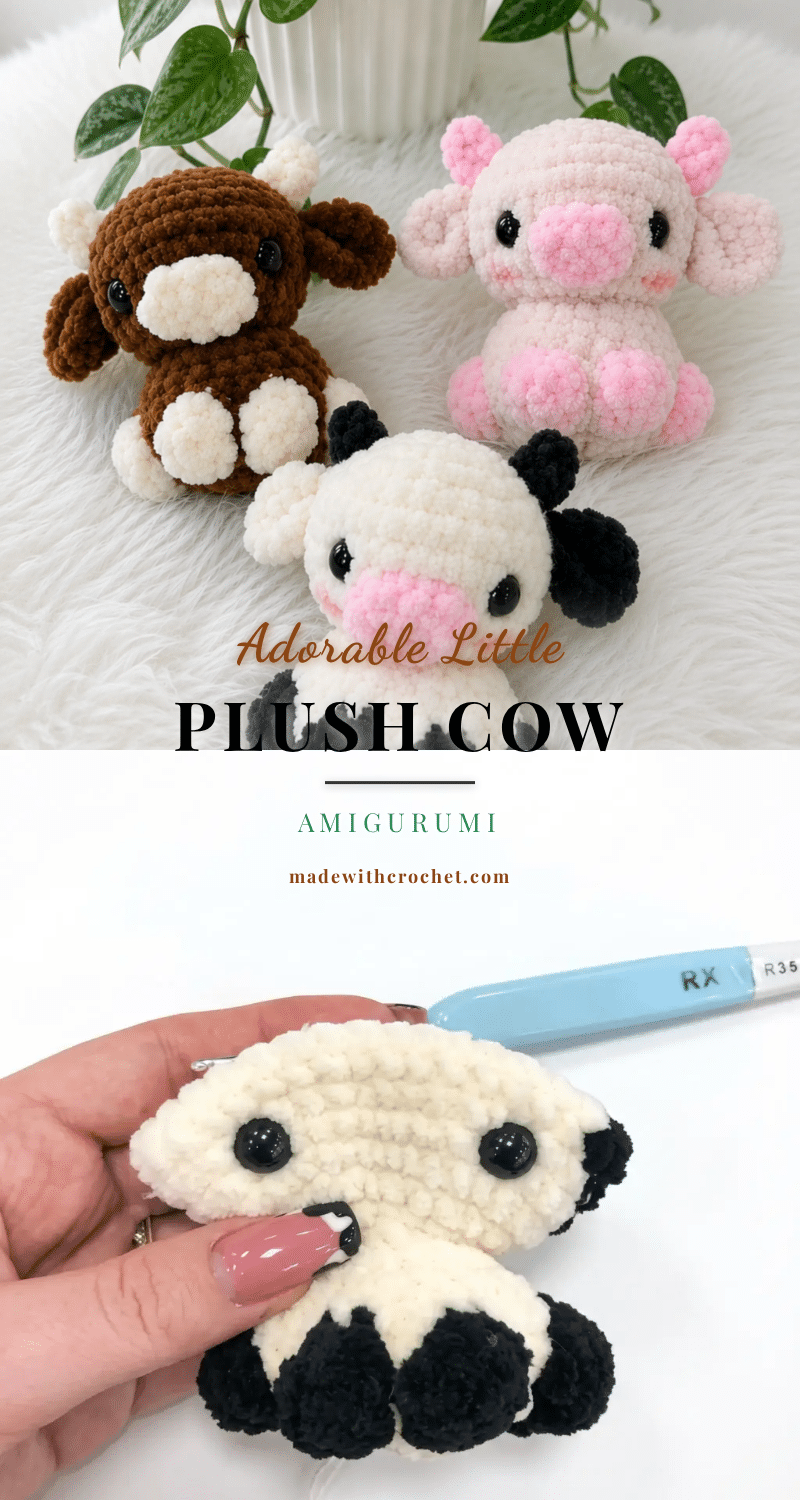 little plush cow amigurumi pattern crochet pattern