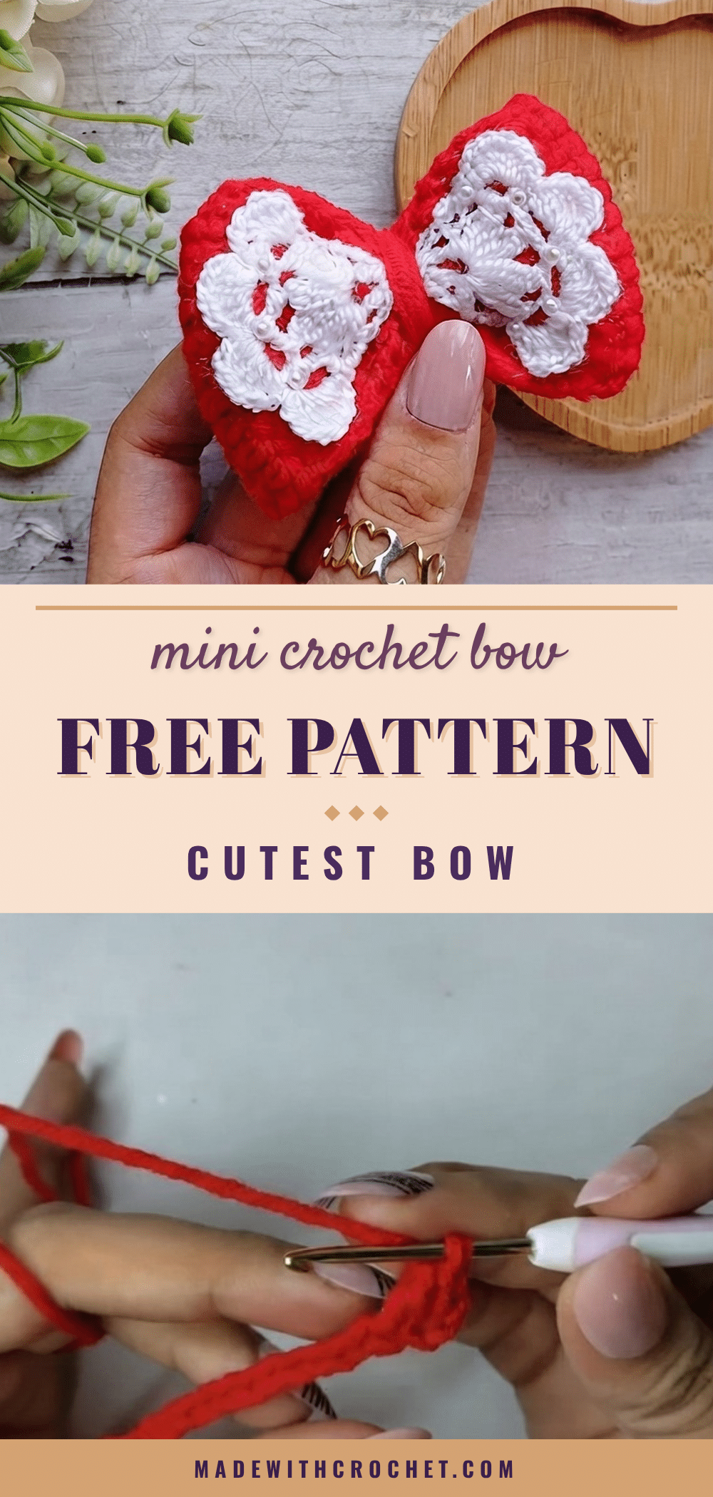 mini crochet bow crochet pattern