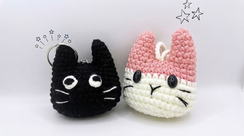 mini crochet cat keychain crochet project crochet project detail 1