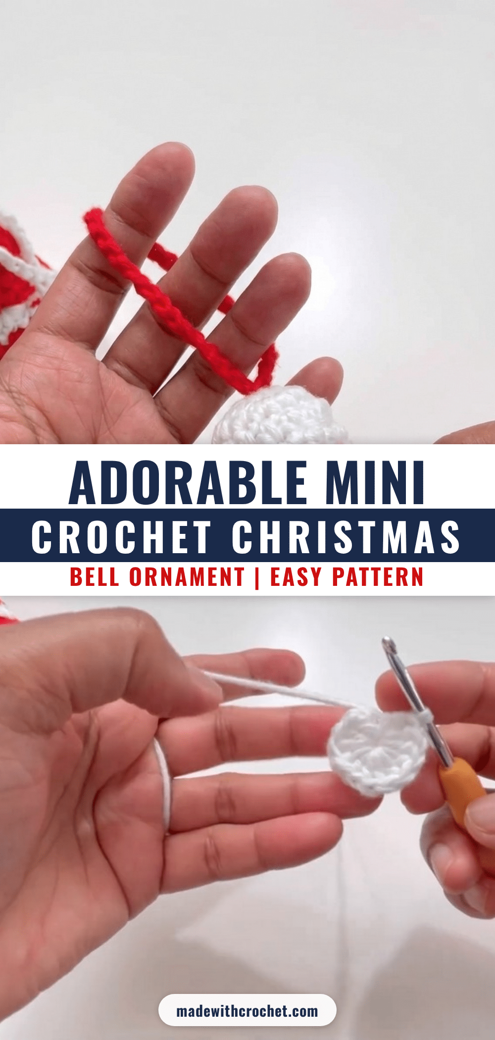 mini crochet christmas bell keychain crochet pattern