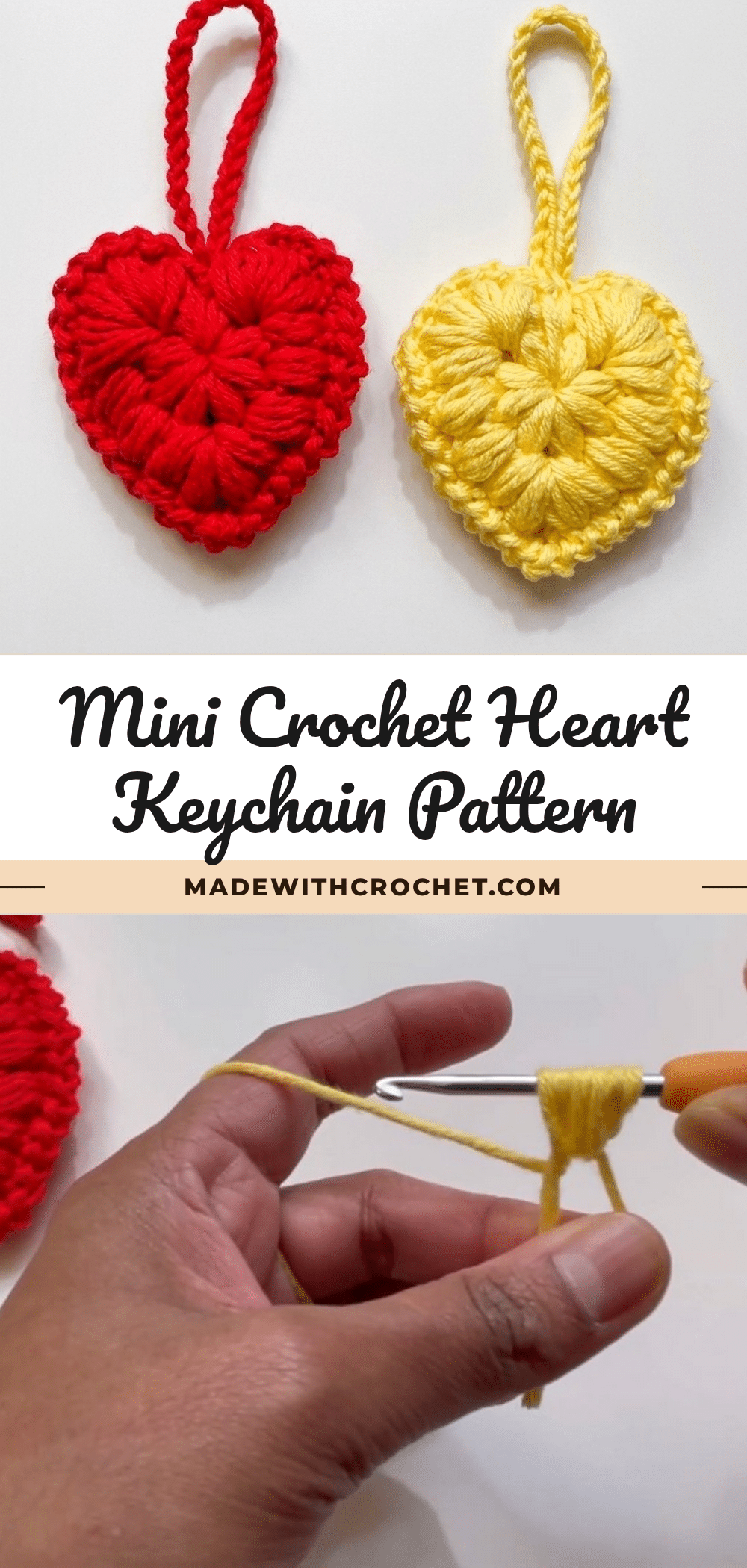 mini crochet heart keychain pattern crochet pattern