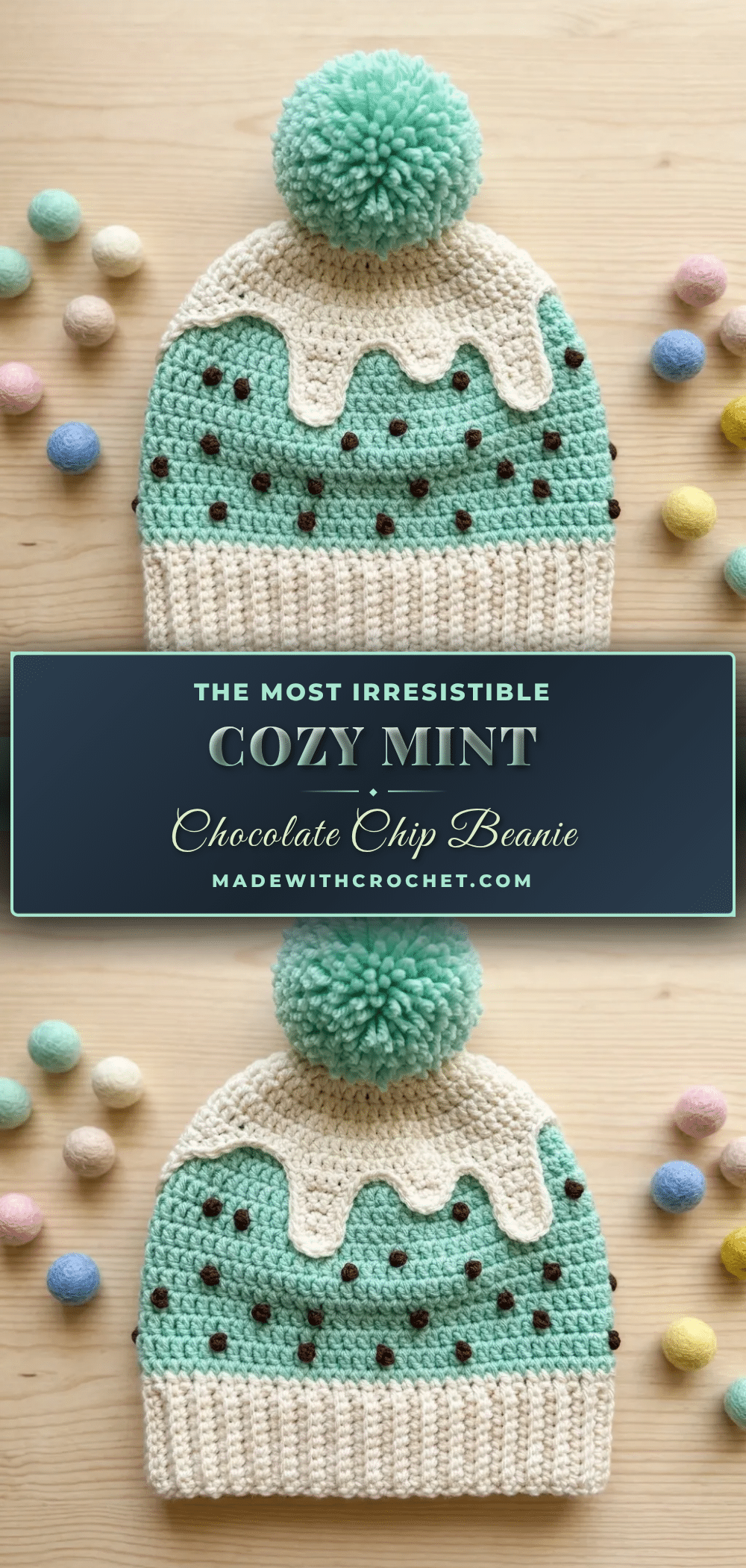 mint chocolate chip beanie pattern crochet pattern