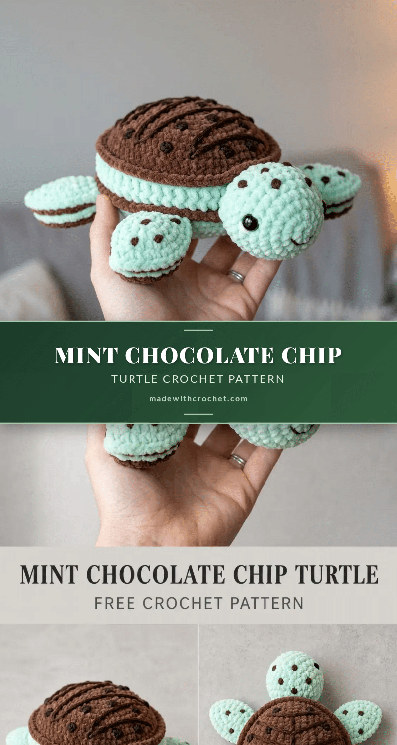 mint chocolate chip turtle crochet pattern crochet pattern