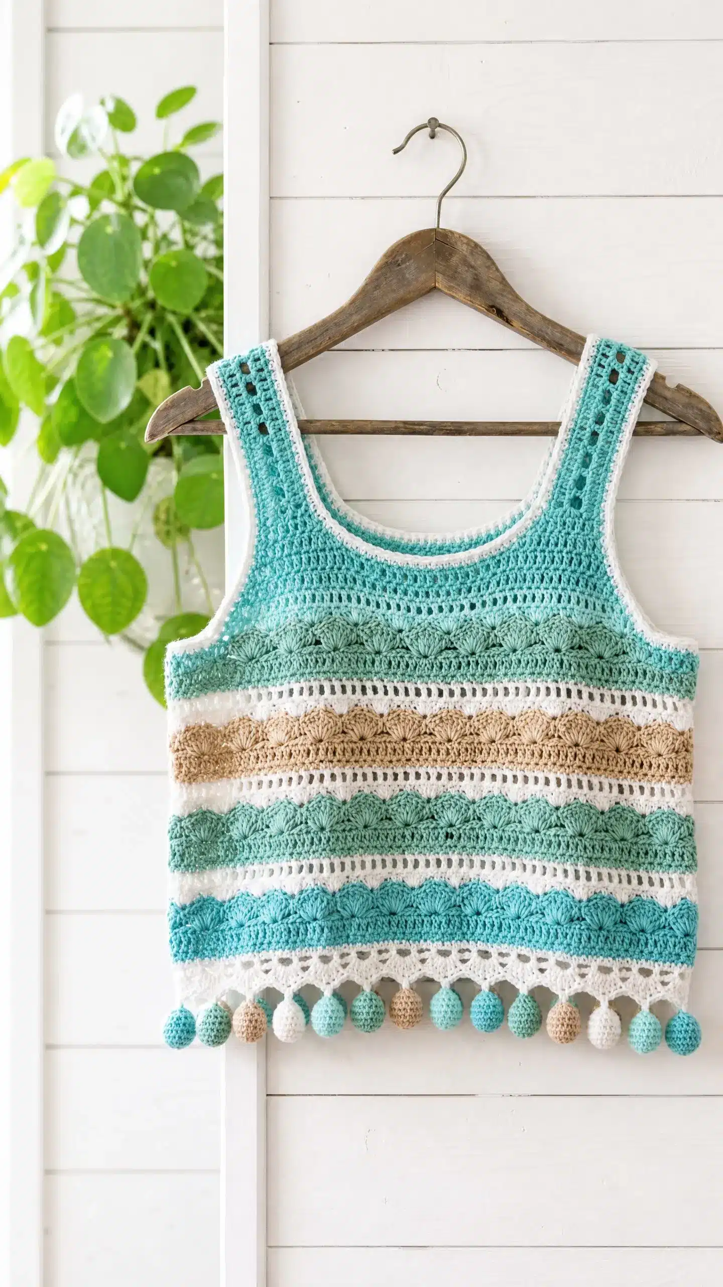 ocean breeze pompom crochet top crochet project crochet project detail 1