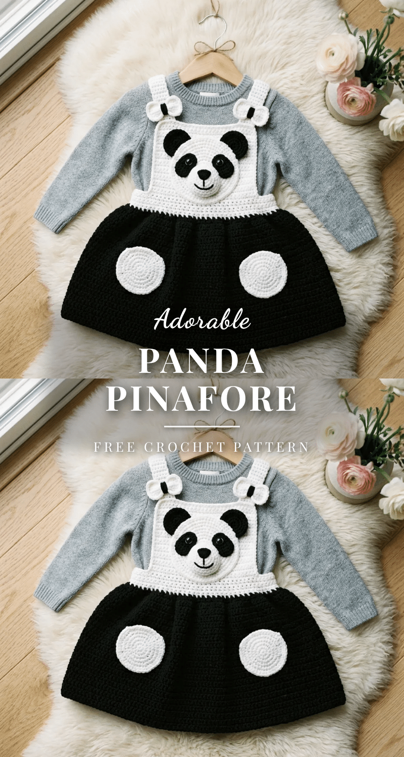 panda pinafore crochet pattern