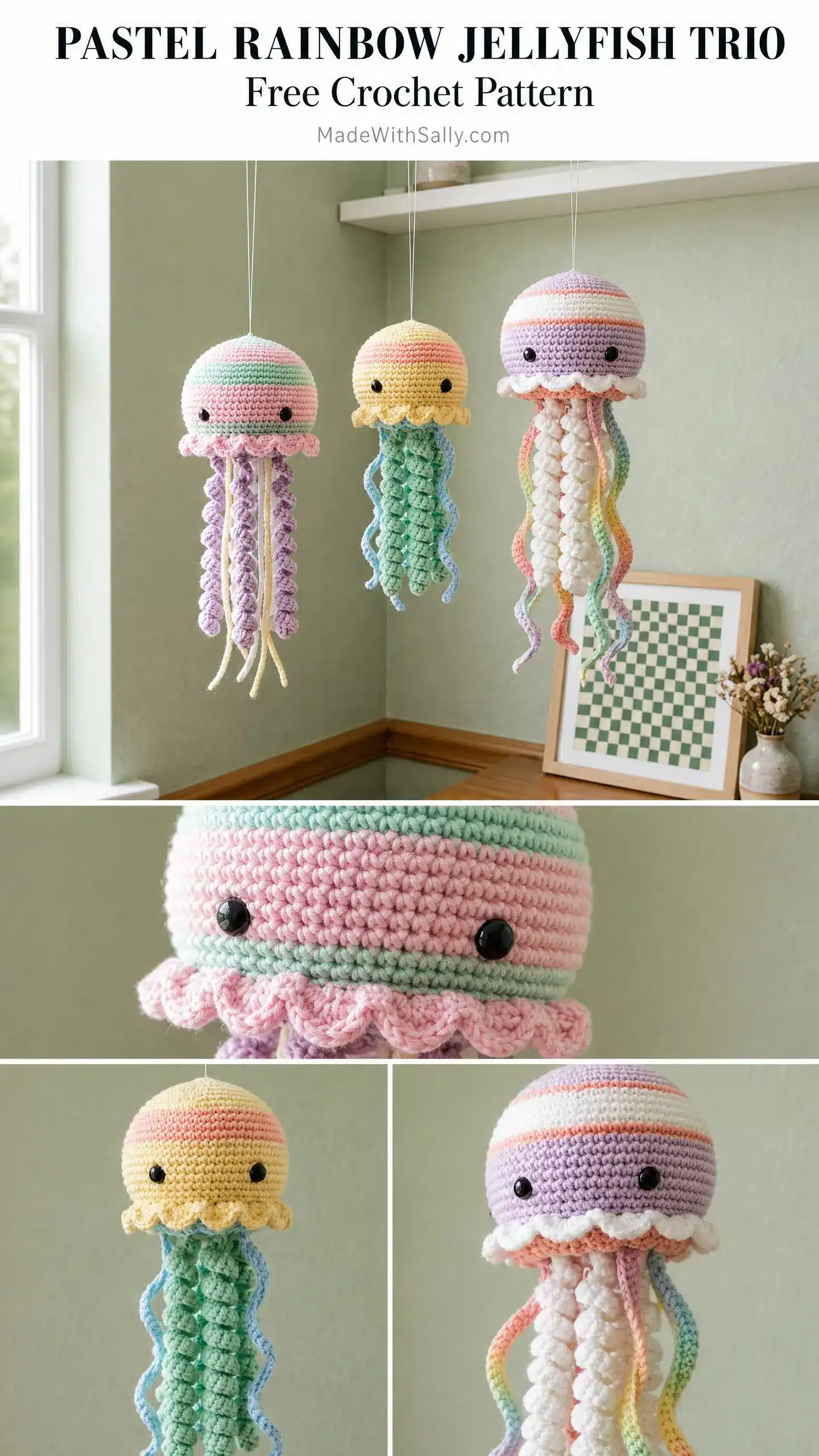 pastel rainbow jellyfish crochet pattern crochet project crochet project detail 1