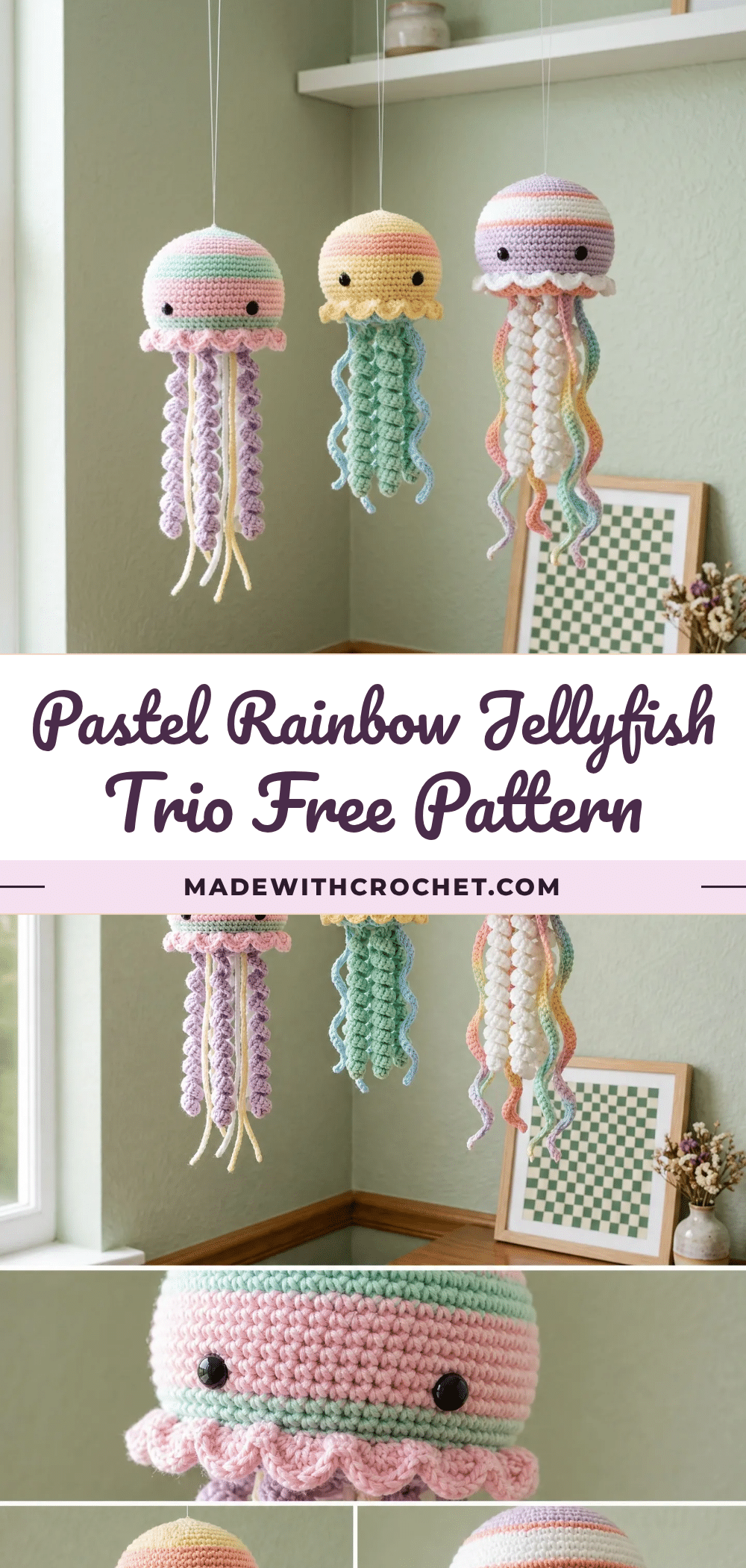 pastel rainbow jellyfish crochet pattern crochet pattern