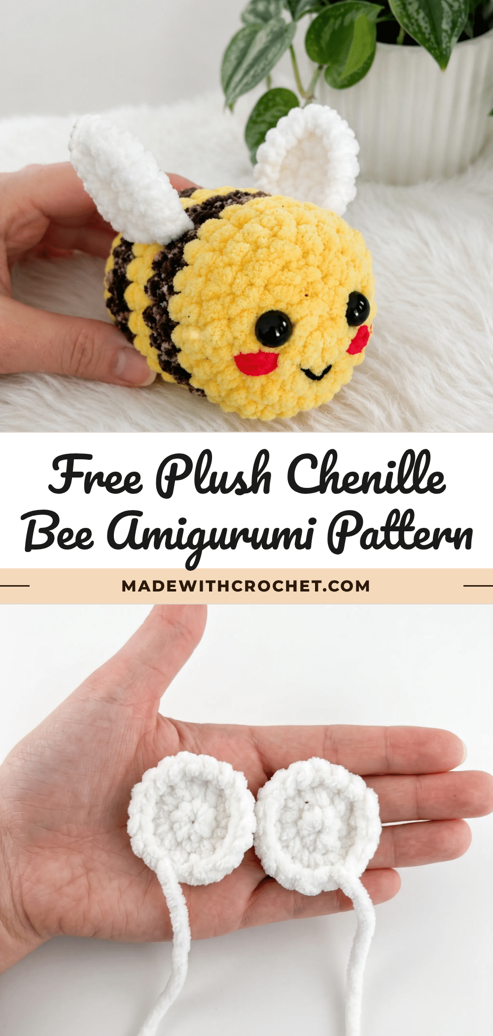 plush chenille bee amigurumi pattern crochet pattern