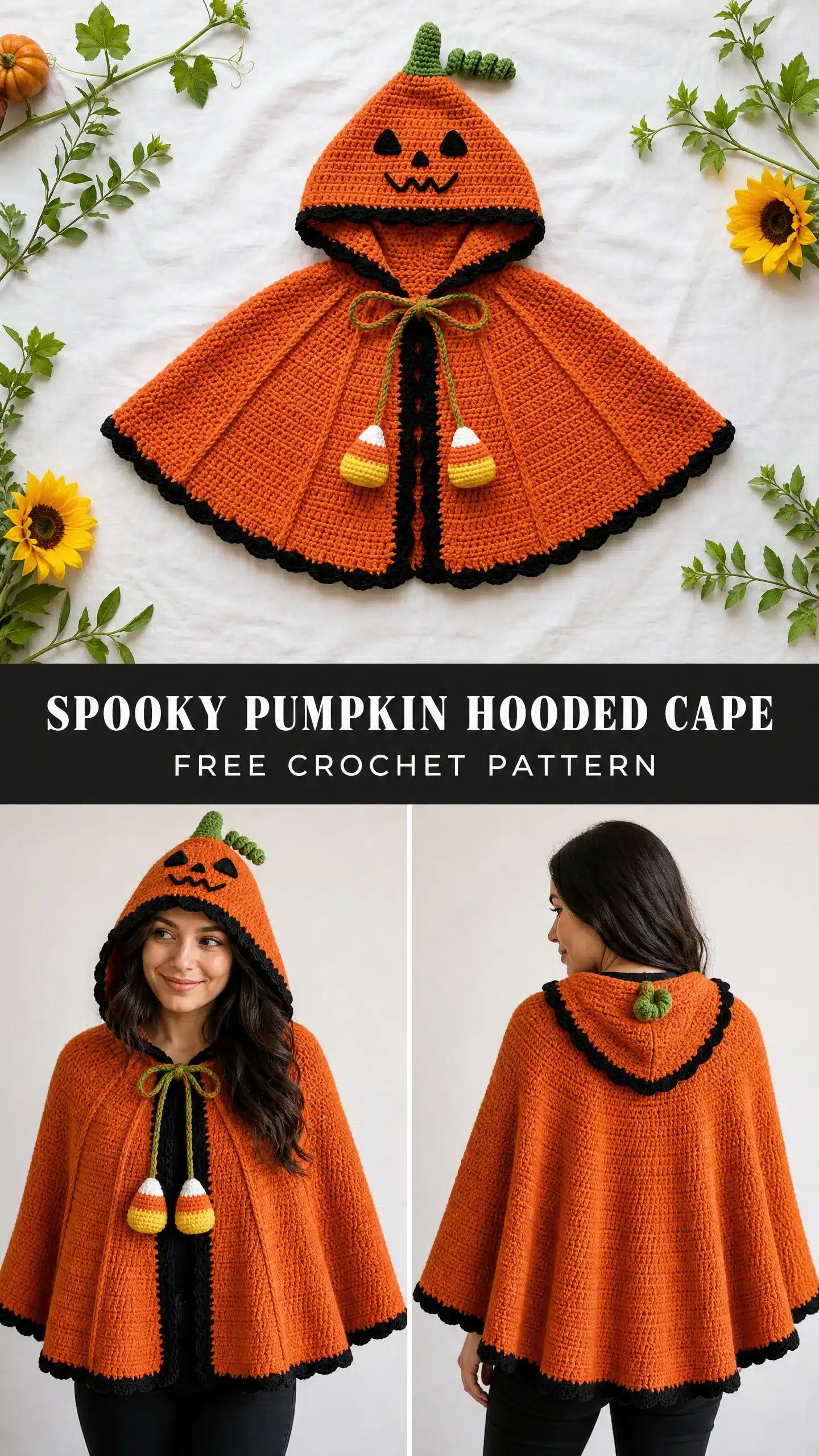 pumpkin hooded cape crochet project crochet project detail 1