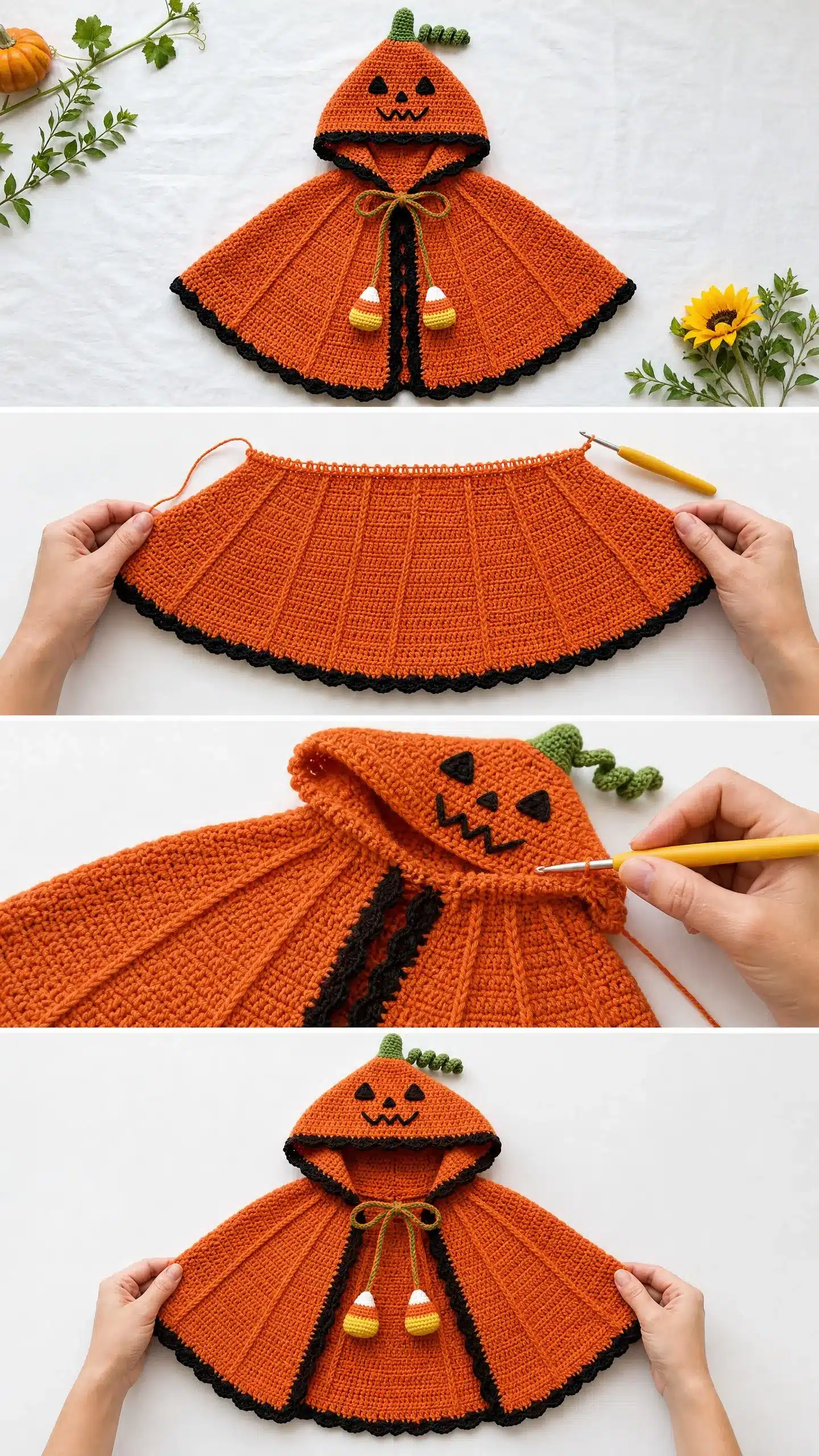pumpkin hooded cape crochet project crochet project detail 2