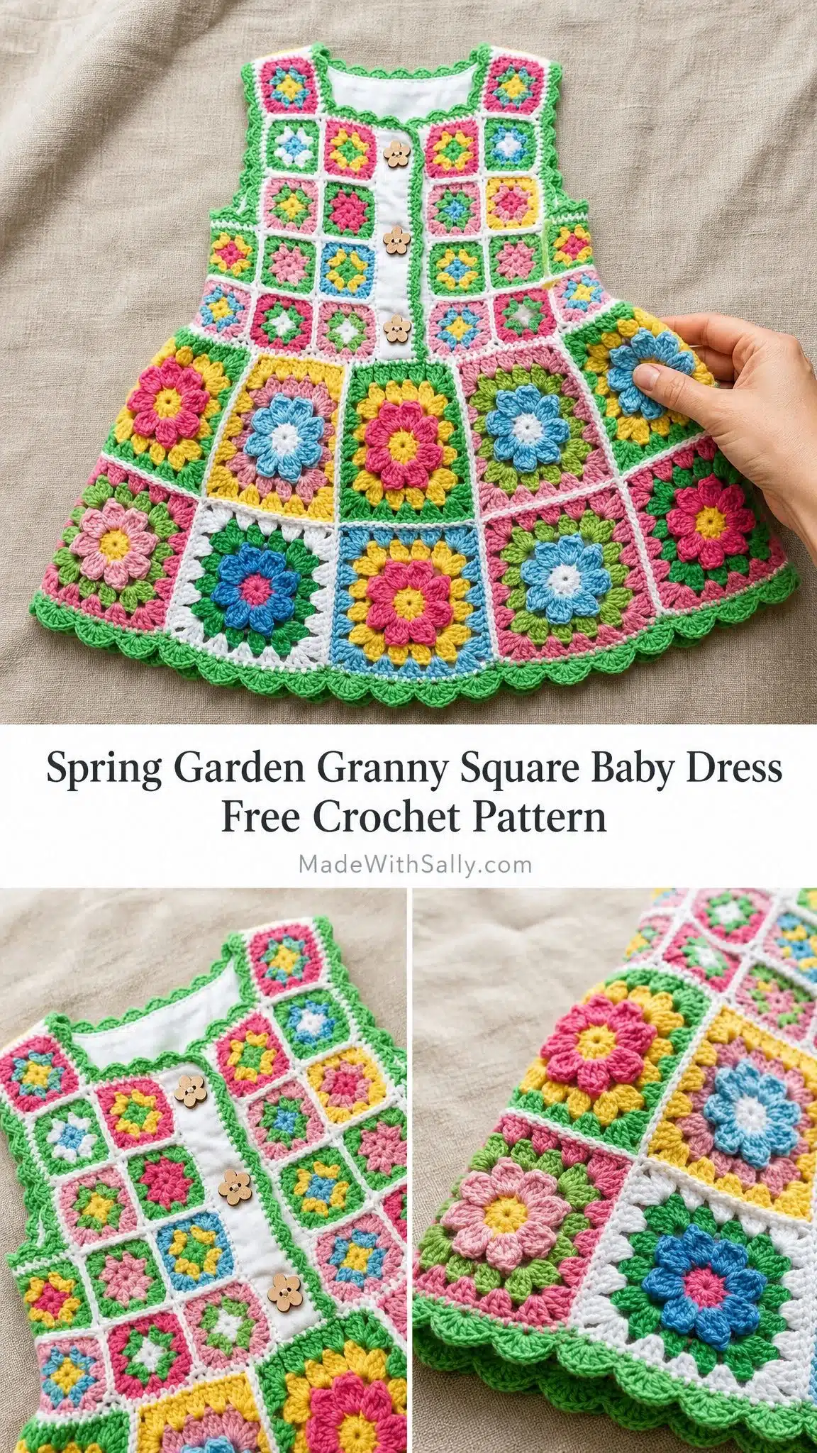 spring garden granny square baby dress crochet project crochet project detail 1