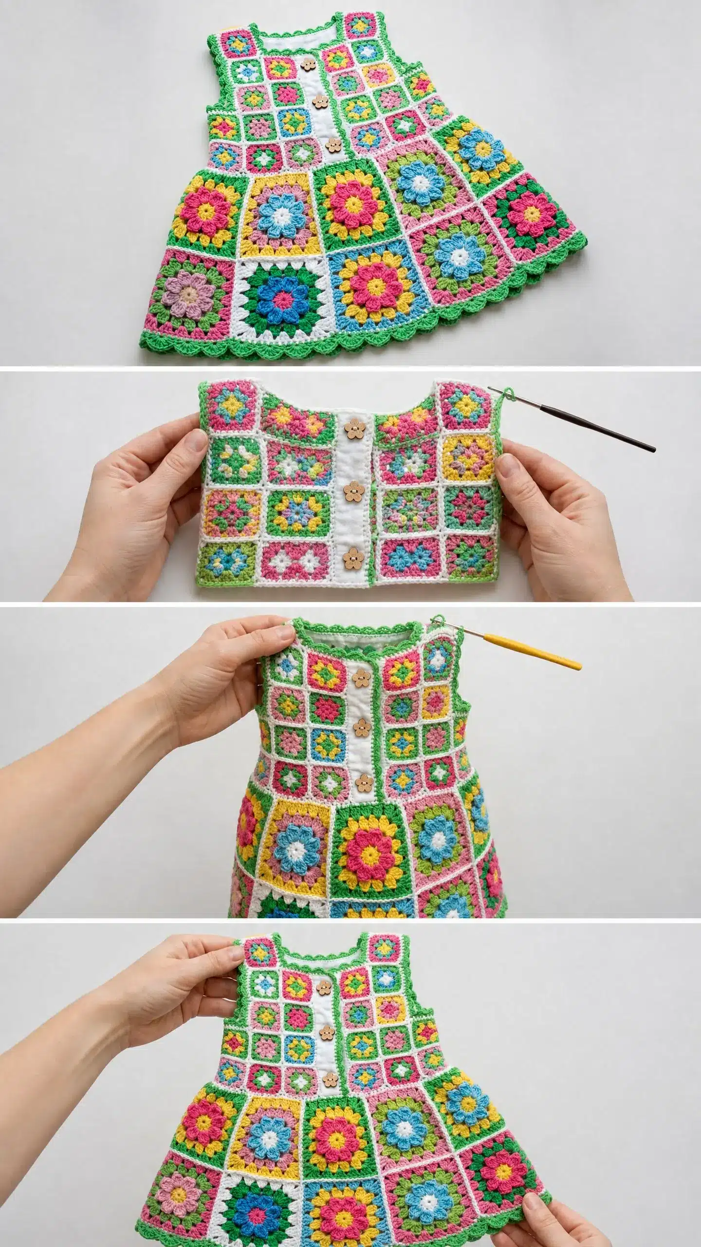 spring garden granny square baby dress crochet project crochet project detail 2