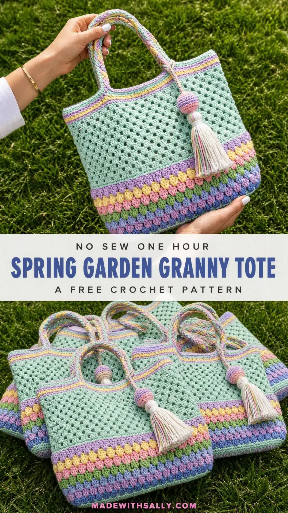 spring garden granny tote bag free crochet pattern crochet project crochet project detail 1