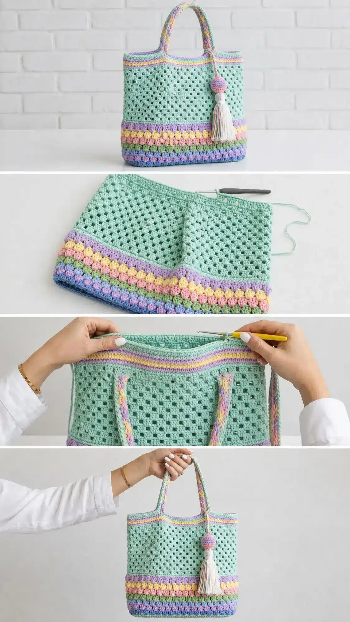 spring garden granny tote bag free crochet pattern crochet project crochet project detail 2
