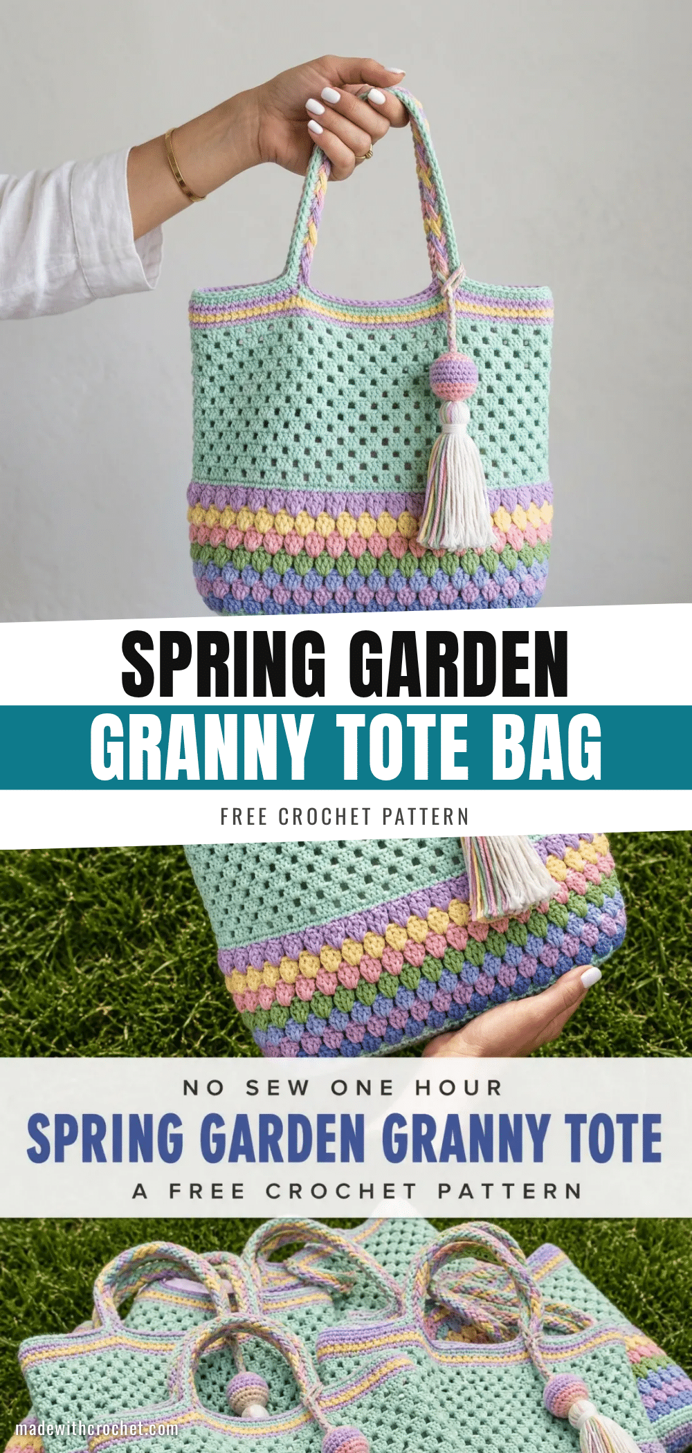 spring garden granny tote bag free crochet pattern crochet pattern