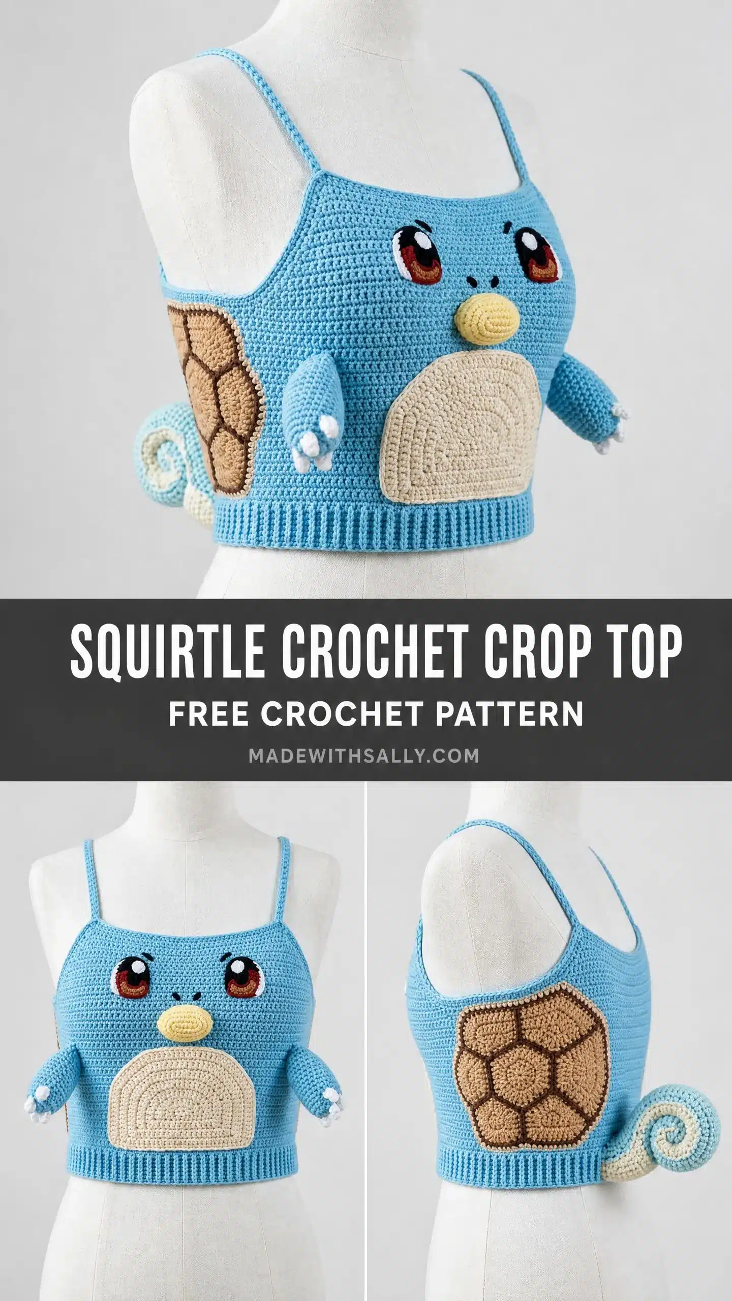 Squirtle crochet crop top pattern crochet project crochet project detail 1