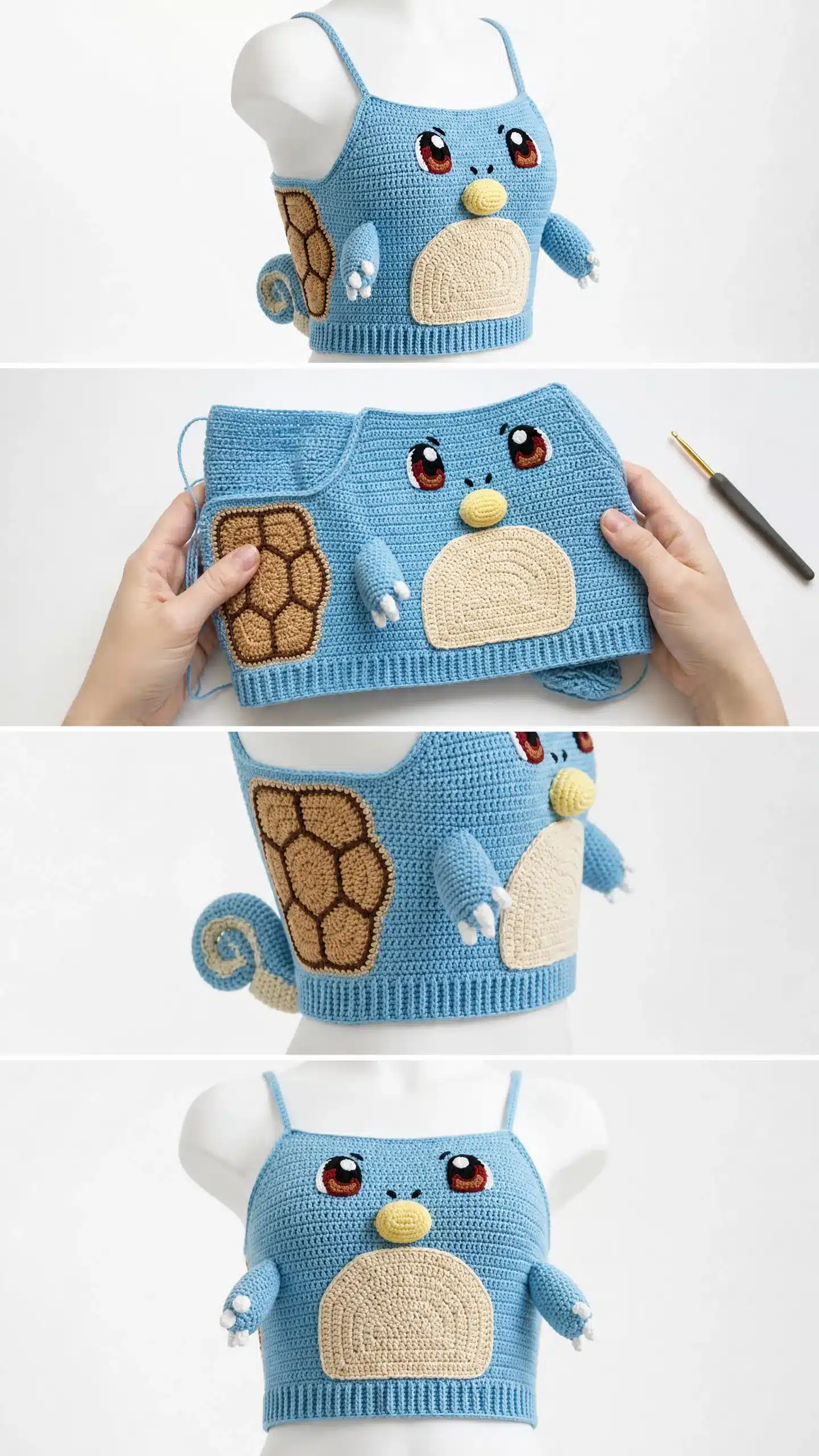 Squirtle crochet crop top pattern crochet project crochet project detail 2