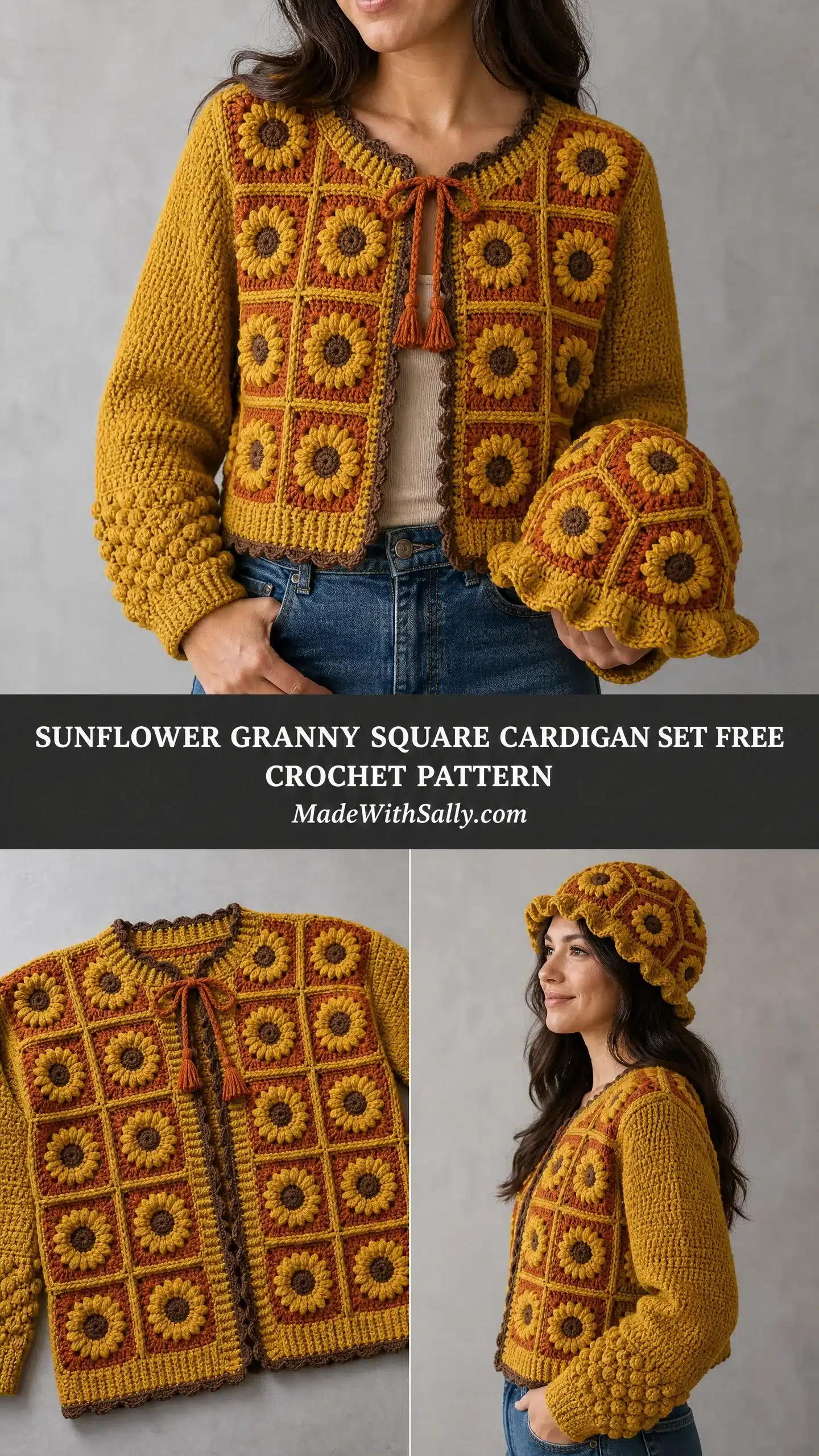 sunflower granny square cardigan crochet project crochet project detail 1