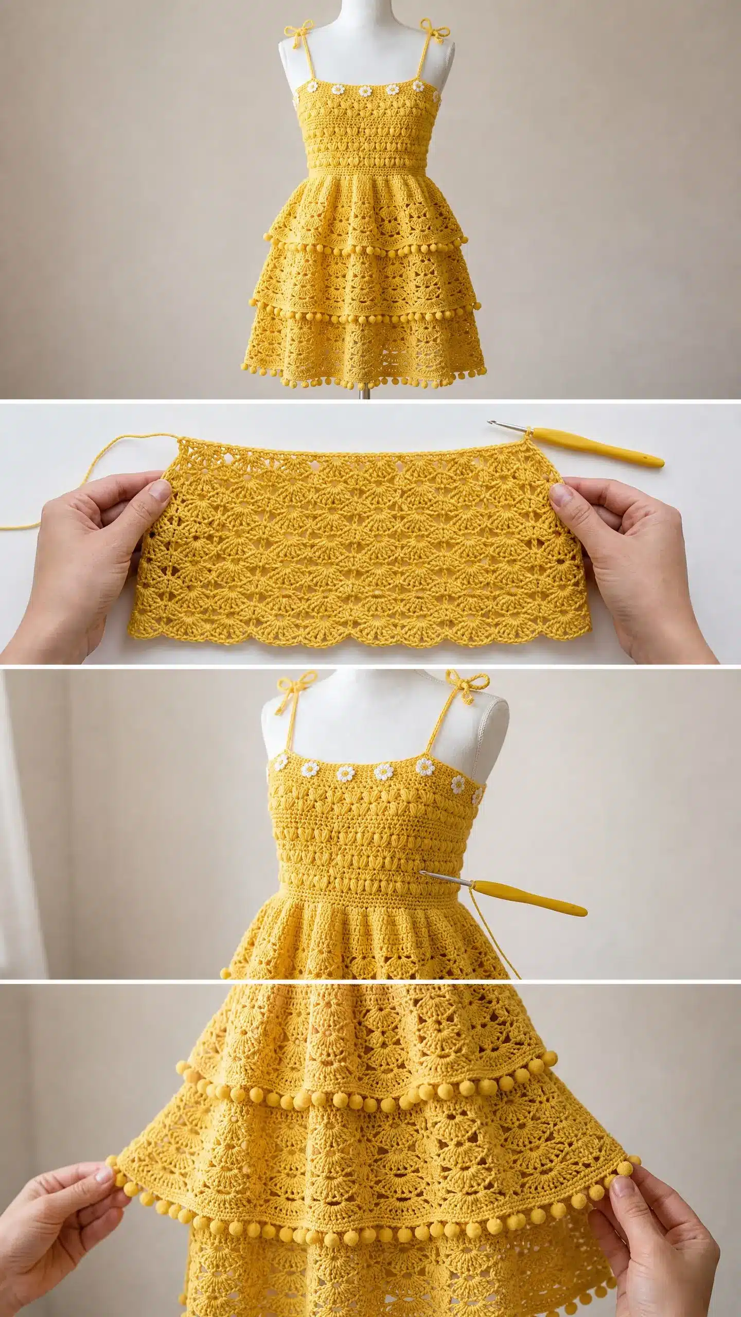 sunflower yellow summer babydoll crochet pattern crochet project crochet project detail 2