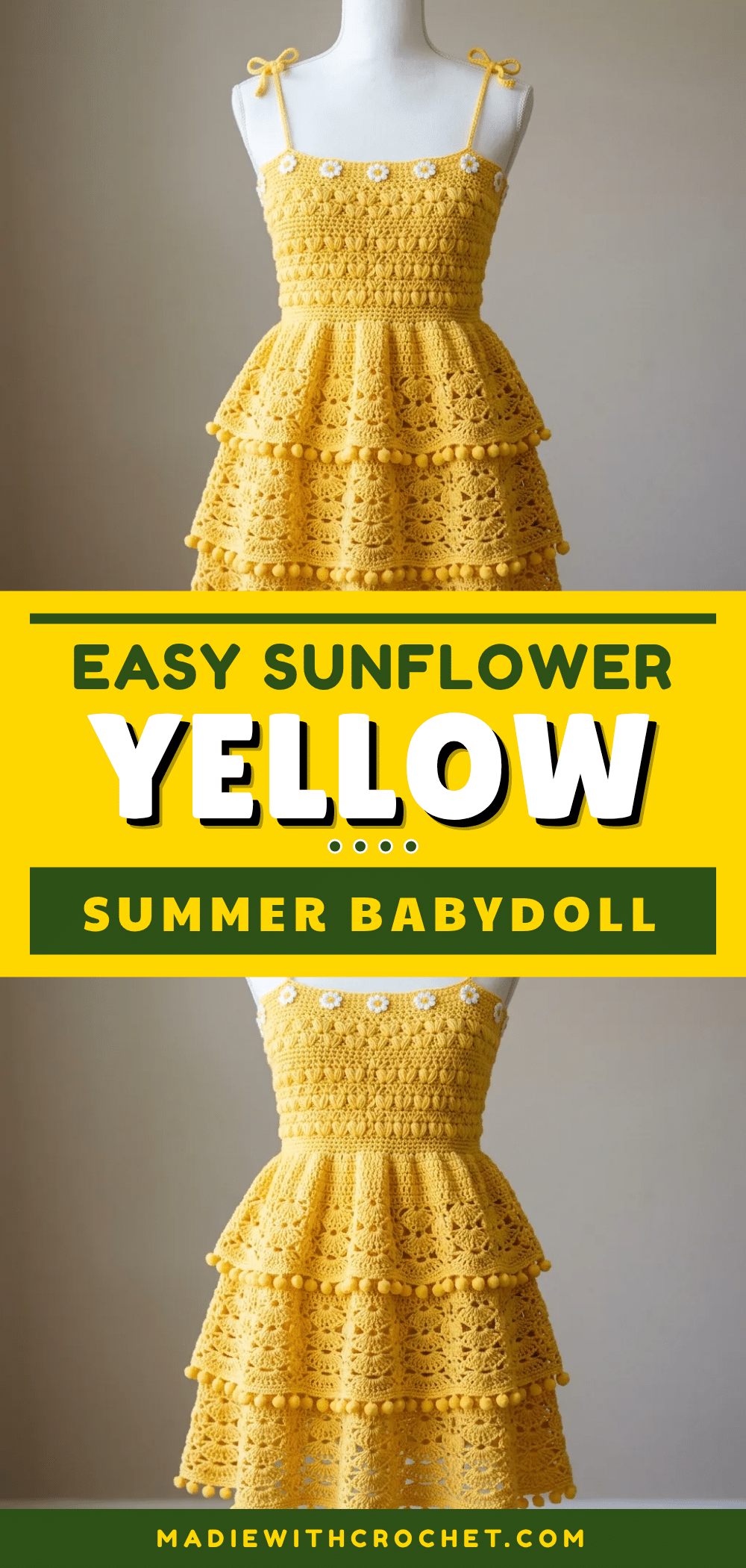sunflower yellow summer babydoll crochet pattern crochet pattern