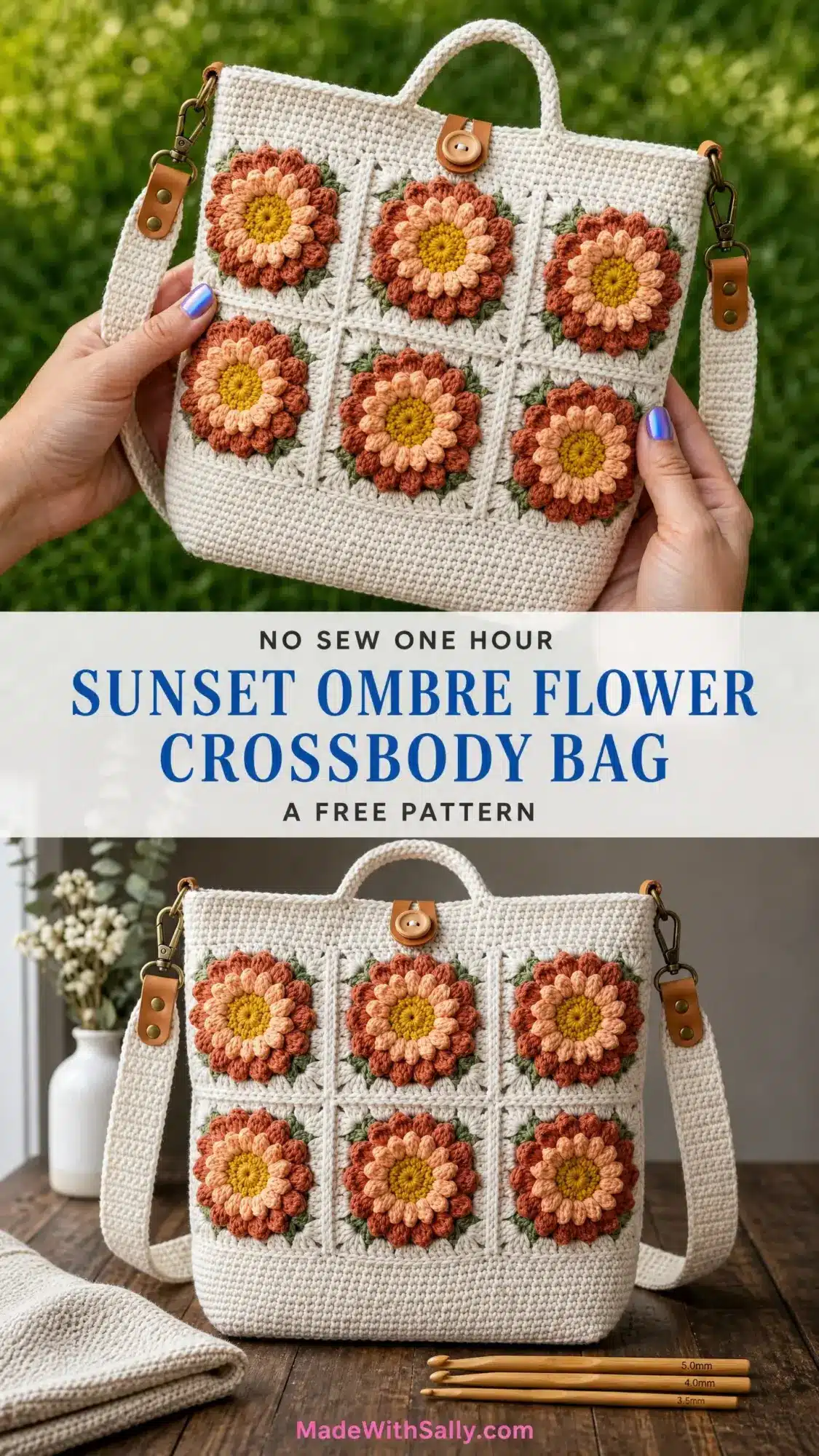 sunset ombre crossbody bag crochet project crochet project detail 1