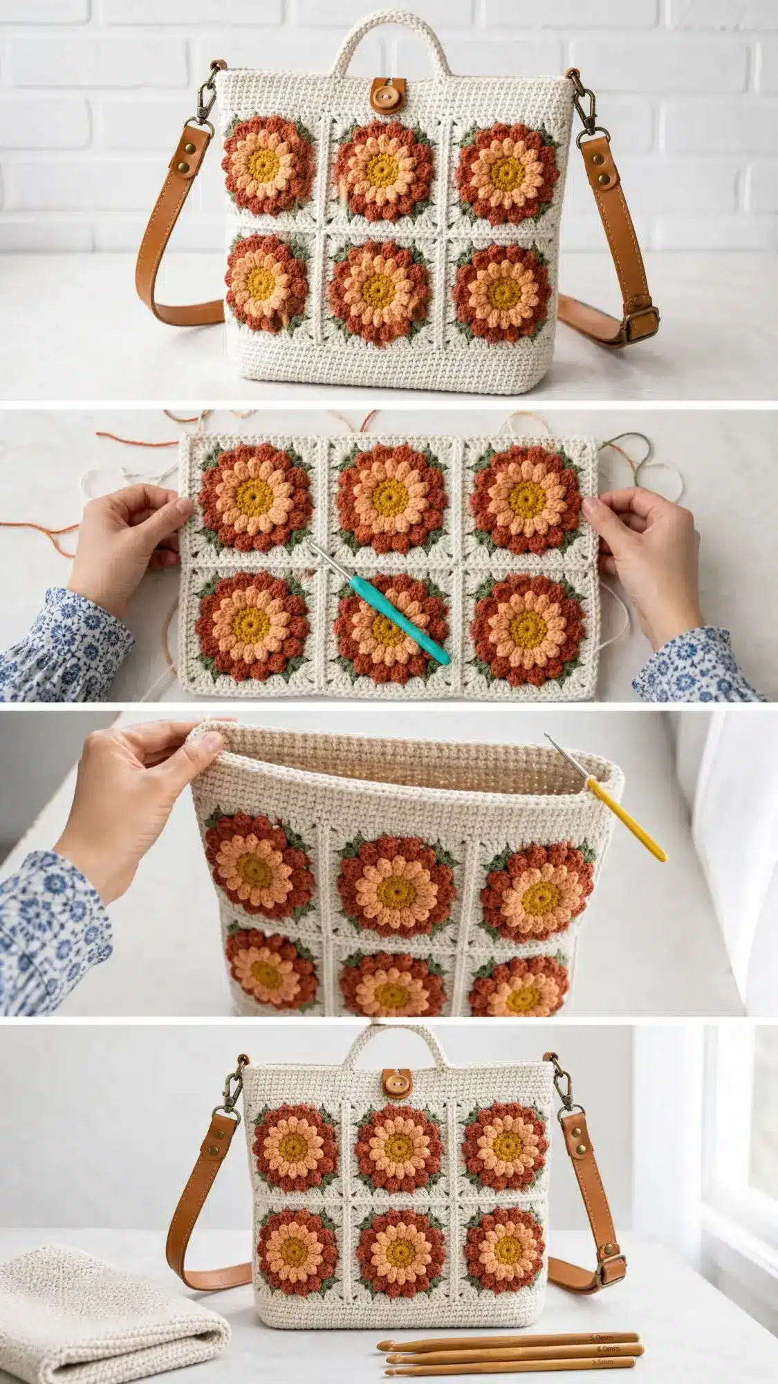 sunset ombre crossbody bag crochet project crochet project detail 2