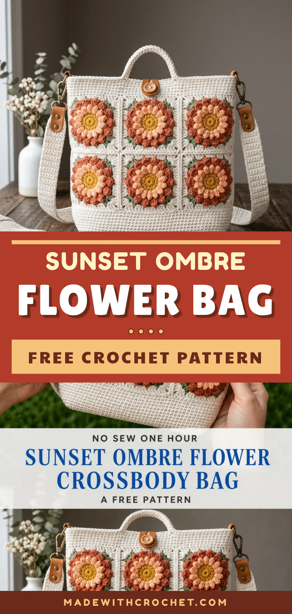 sunset ombre crossbody bag crochet pattern