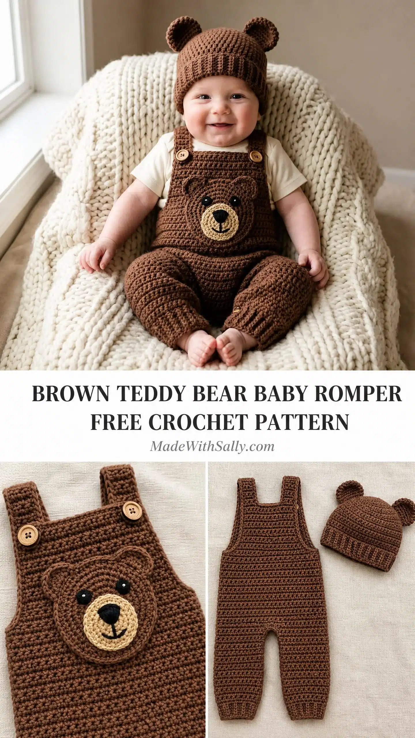 teddy bear baby romper pattern crochet project crochet project detail 1