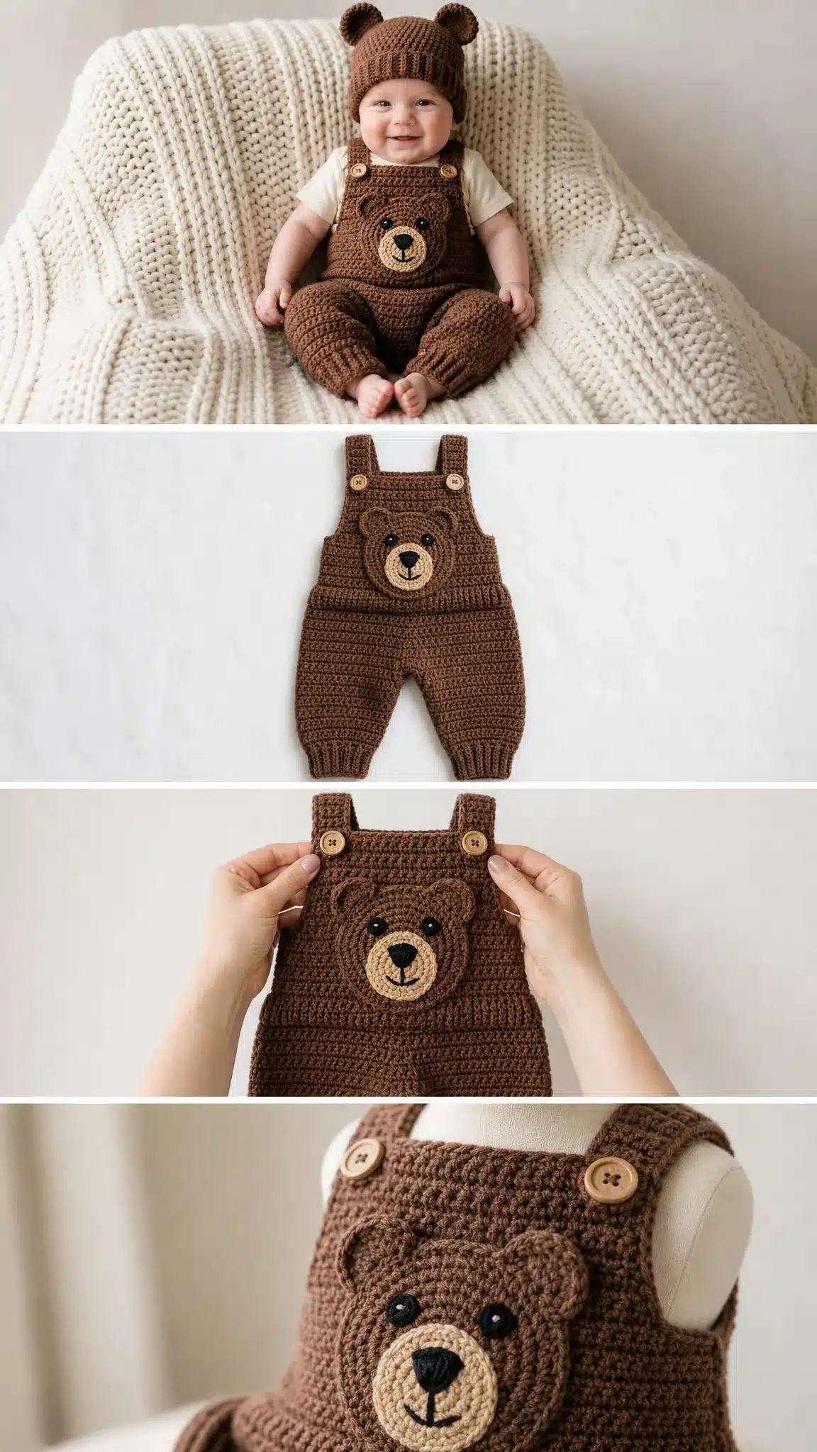 teddy bear baby romper pattern crochet project crochet project detail 2