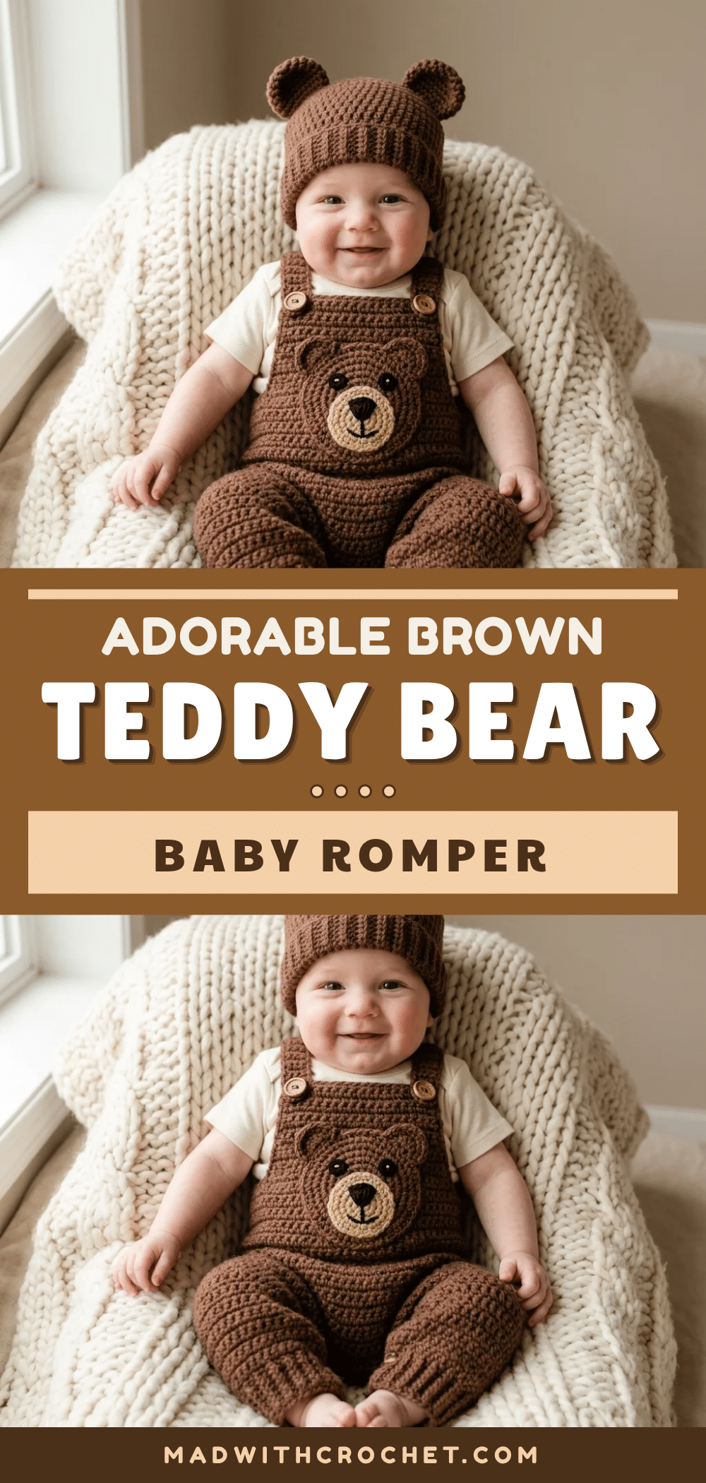 teddy bear baby romper pattern crochet pattern