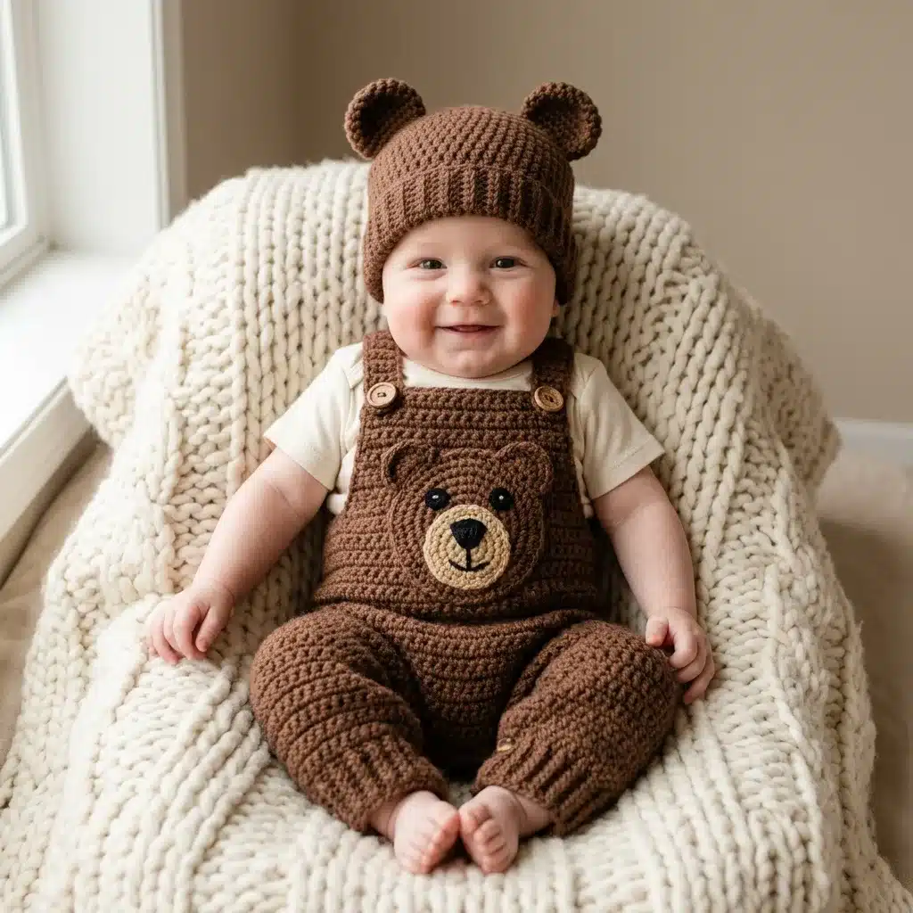 teddy bear baby romper pattern - featured image