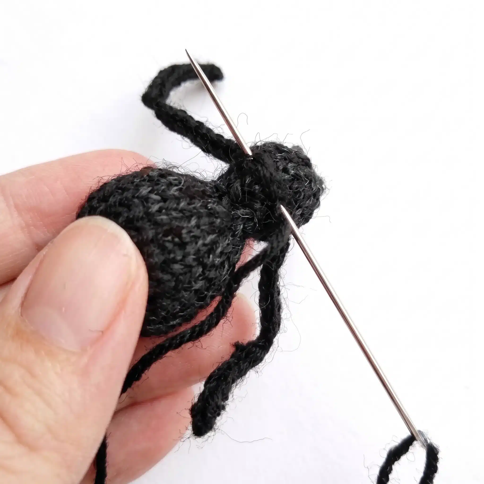 tiny knit spider amigurumi pattern crochet project crochet project detail 3