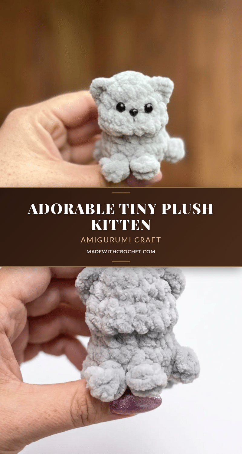 tiny plush kitten amigurumi crochet pattern