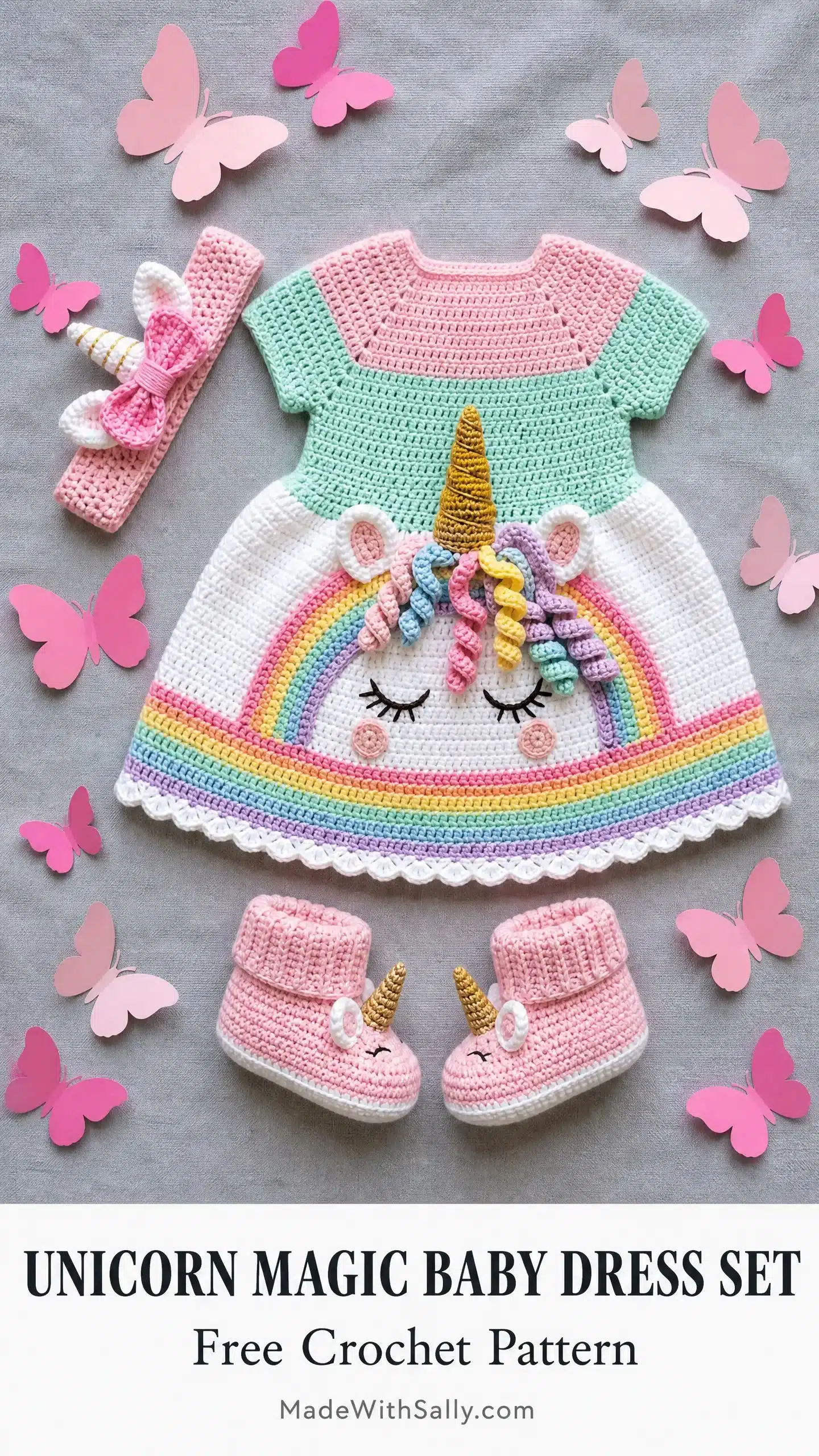 unicorn magic baby dress set crochet project crochet project detail 1