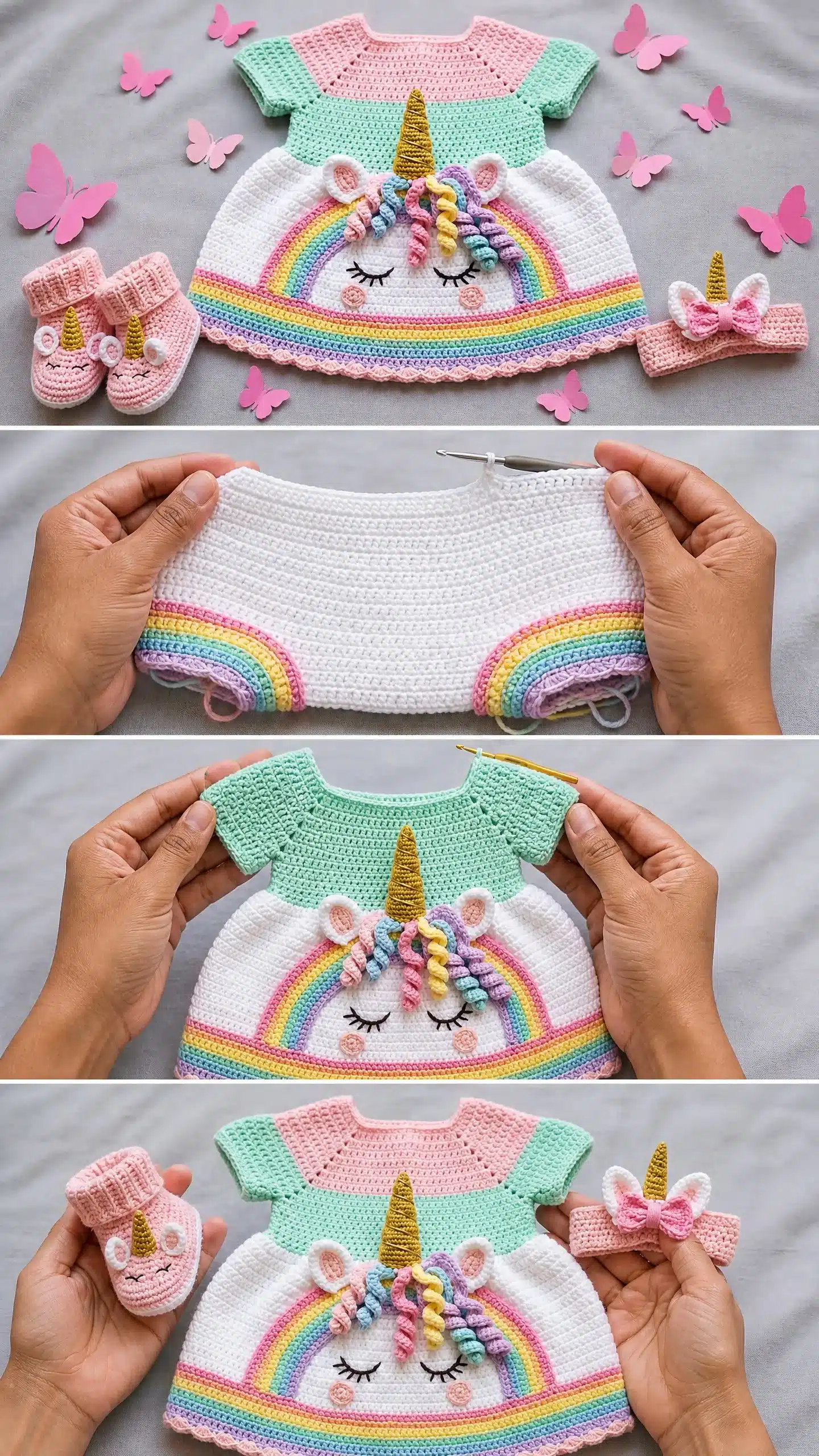 unicorn magic baby dress set crochet project crochet project detail 2