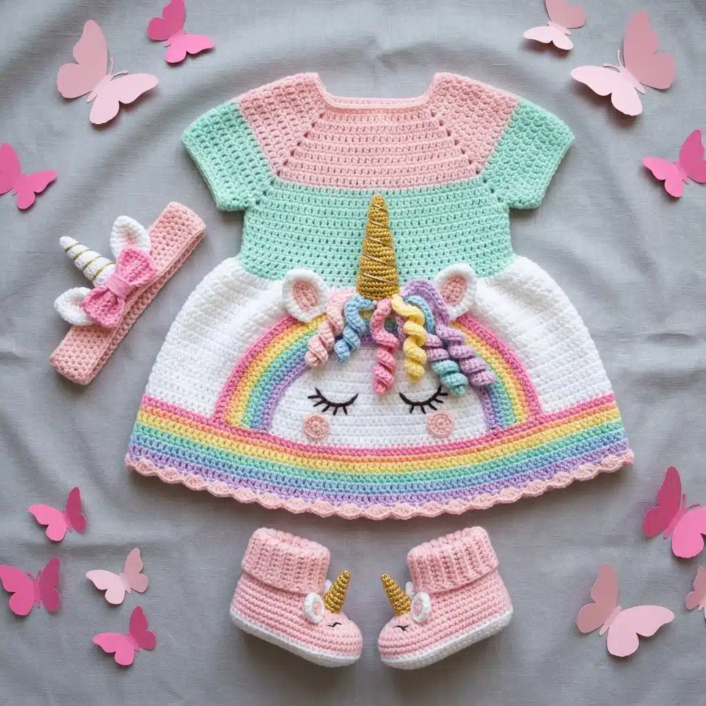 unicorn magic baby dress set - featured image