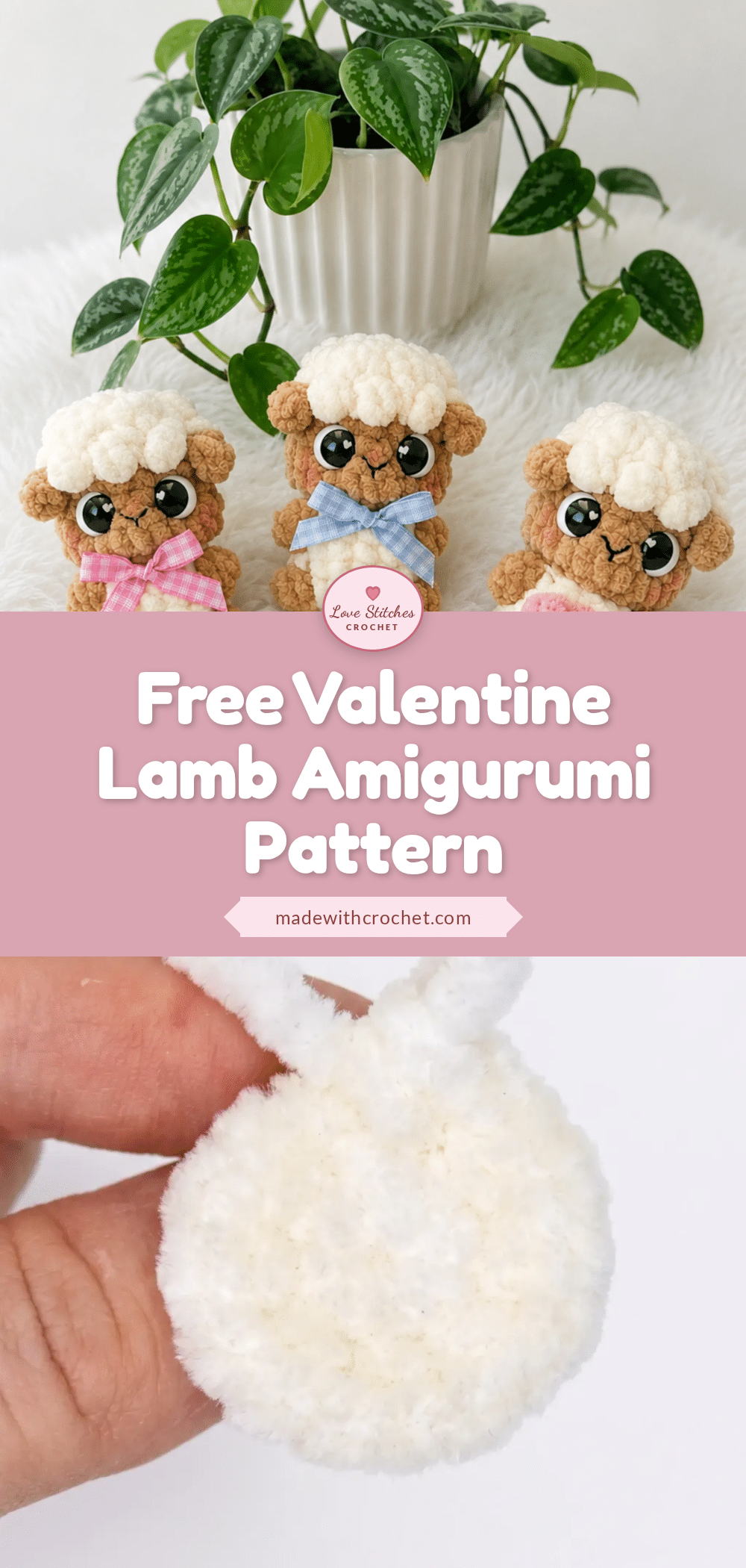Valentine Lamb Amigurumi crochet pattern