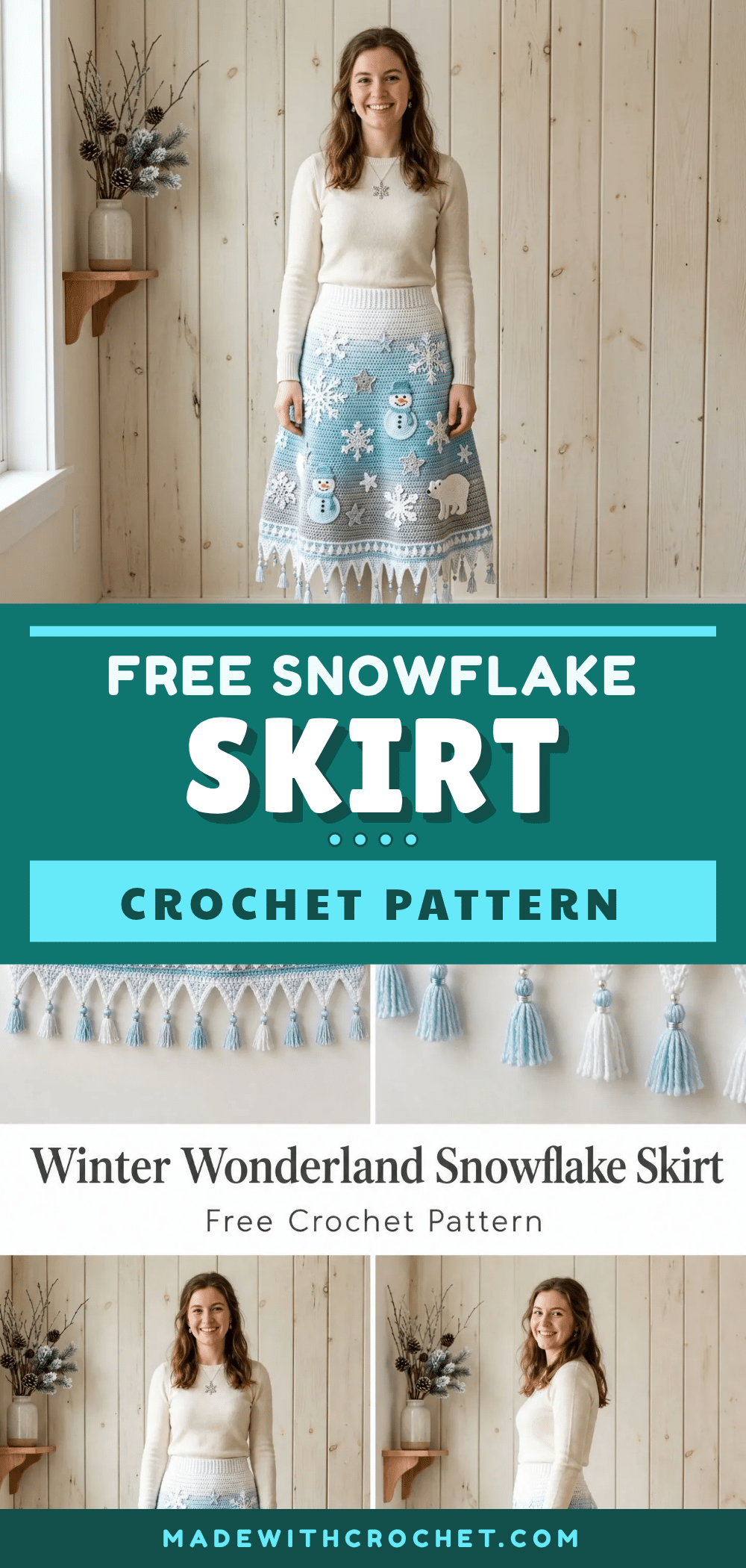 winter snowflake skirt crochet pattern