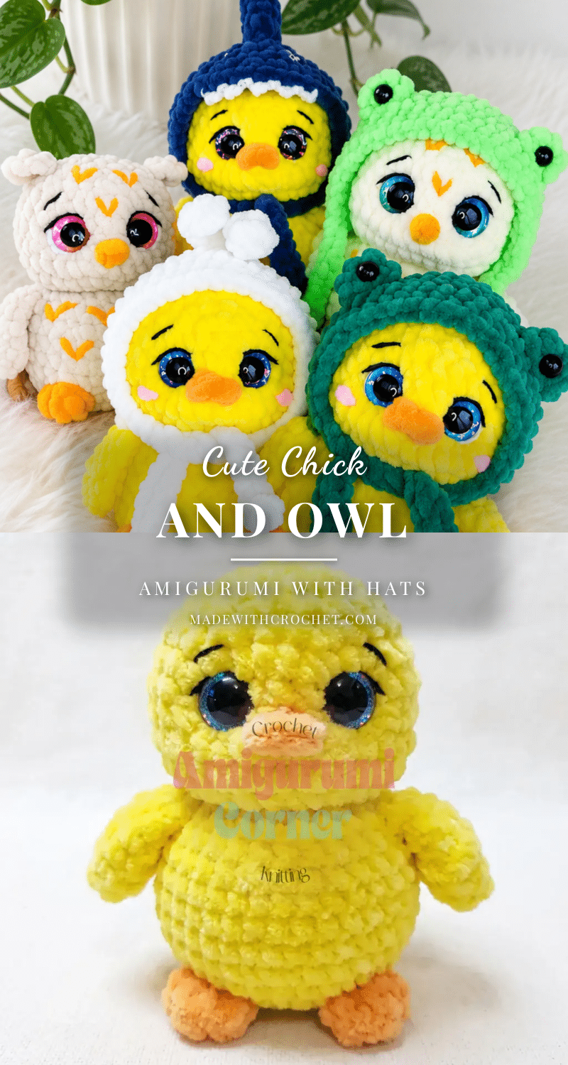 chick and owl amigurumi crochet pattern