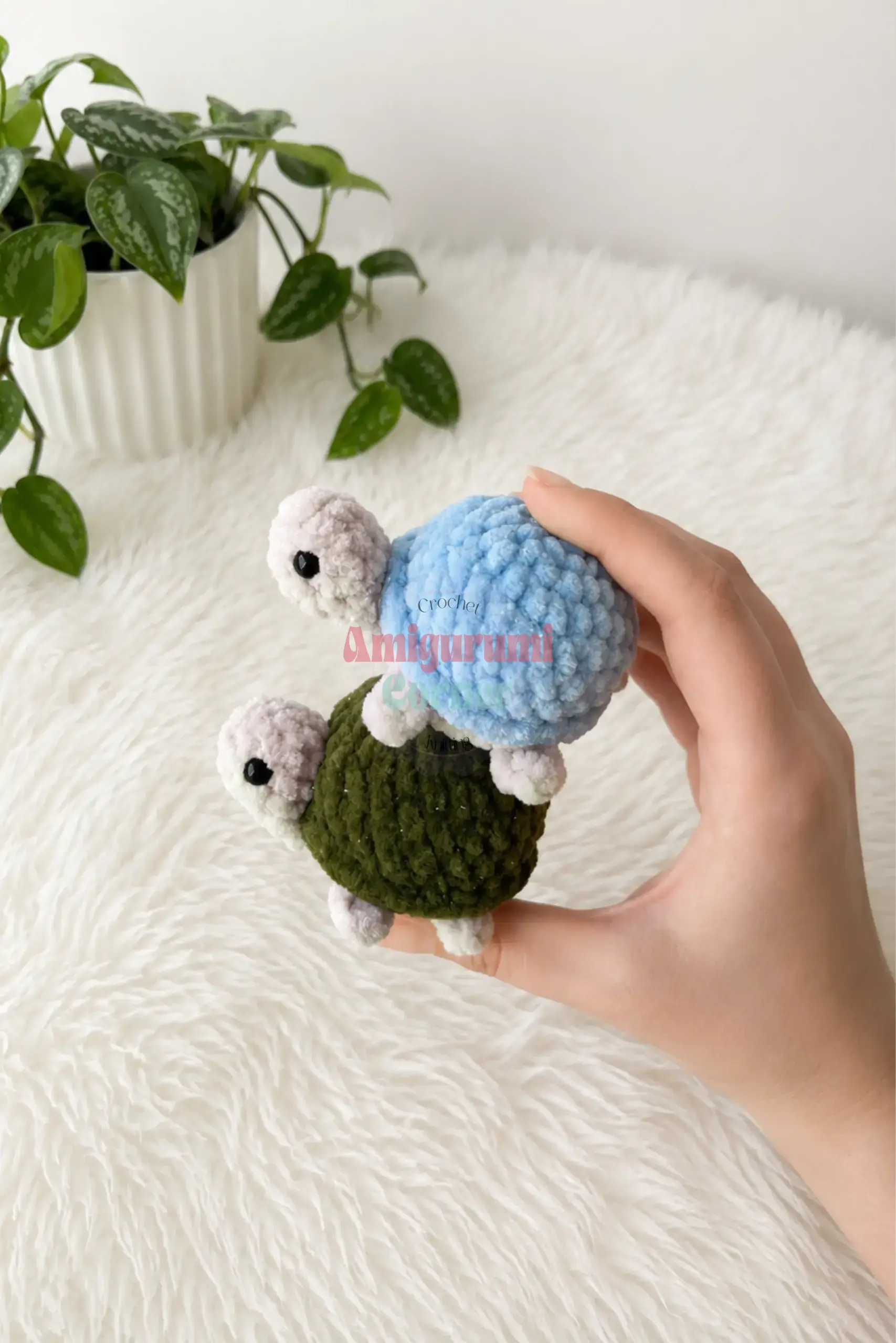fluffy baby sea turtle amigurumi pattern crochet project crochet project detail 4