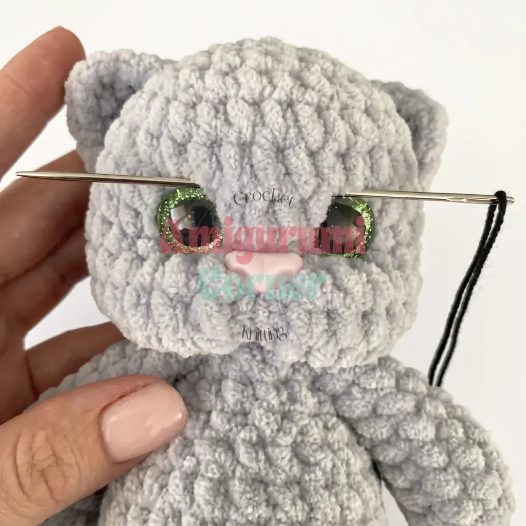 gray kitten amigurumi crochet project crochet project detail 18