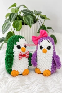 little chenille penguin amigurumi - featured image