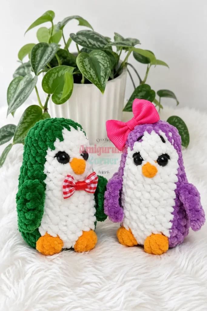little chenille penguin amigurumi - featured image