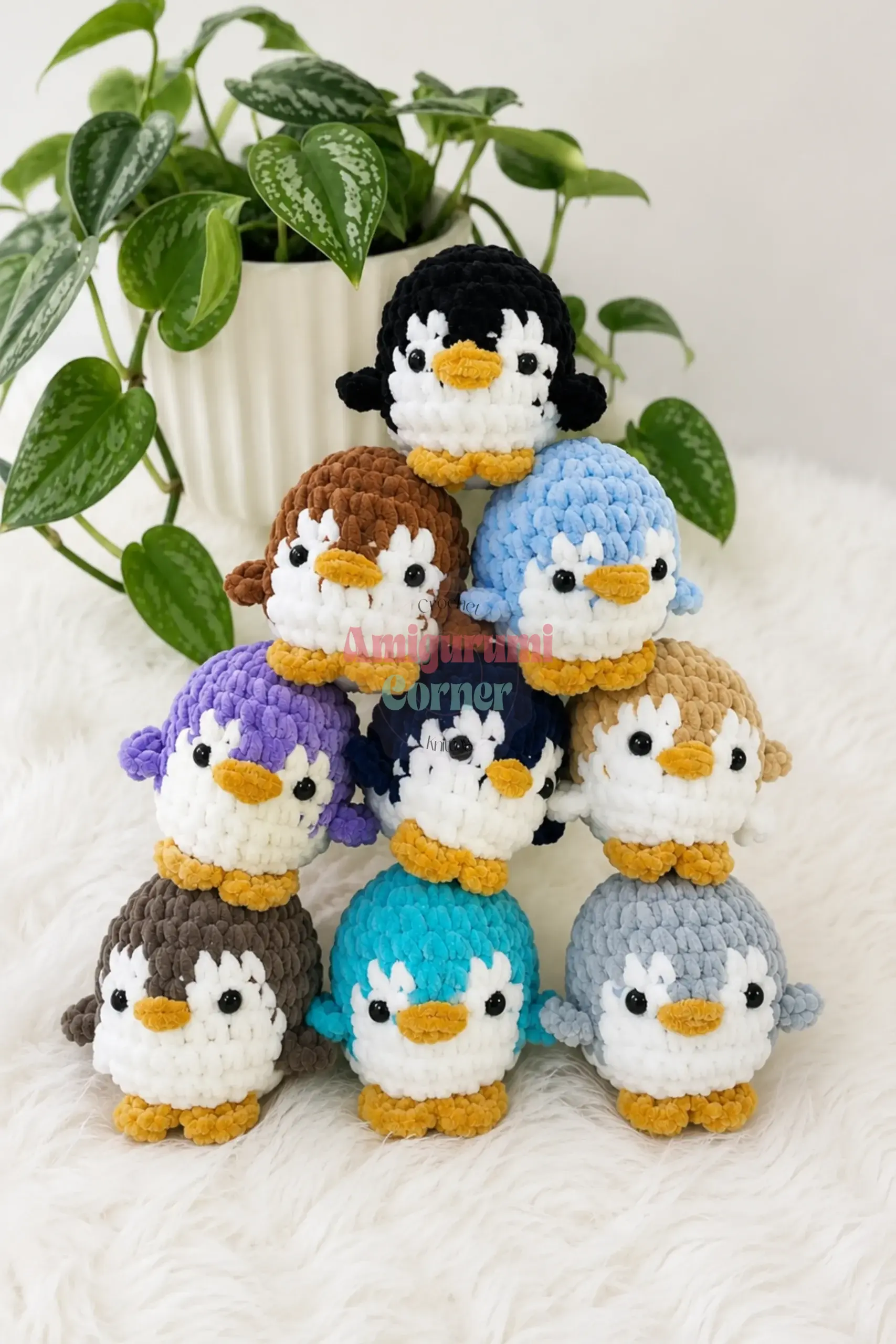 little chenille penguin amigurumi crochet project crochet project detail 7