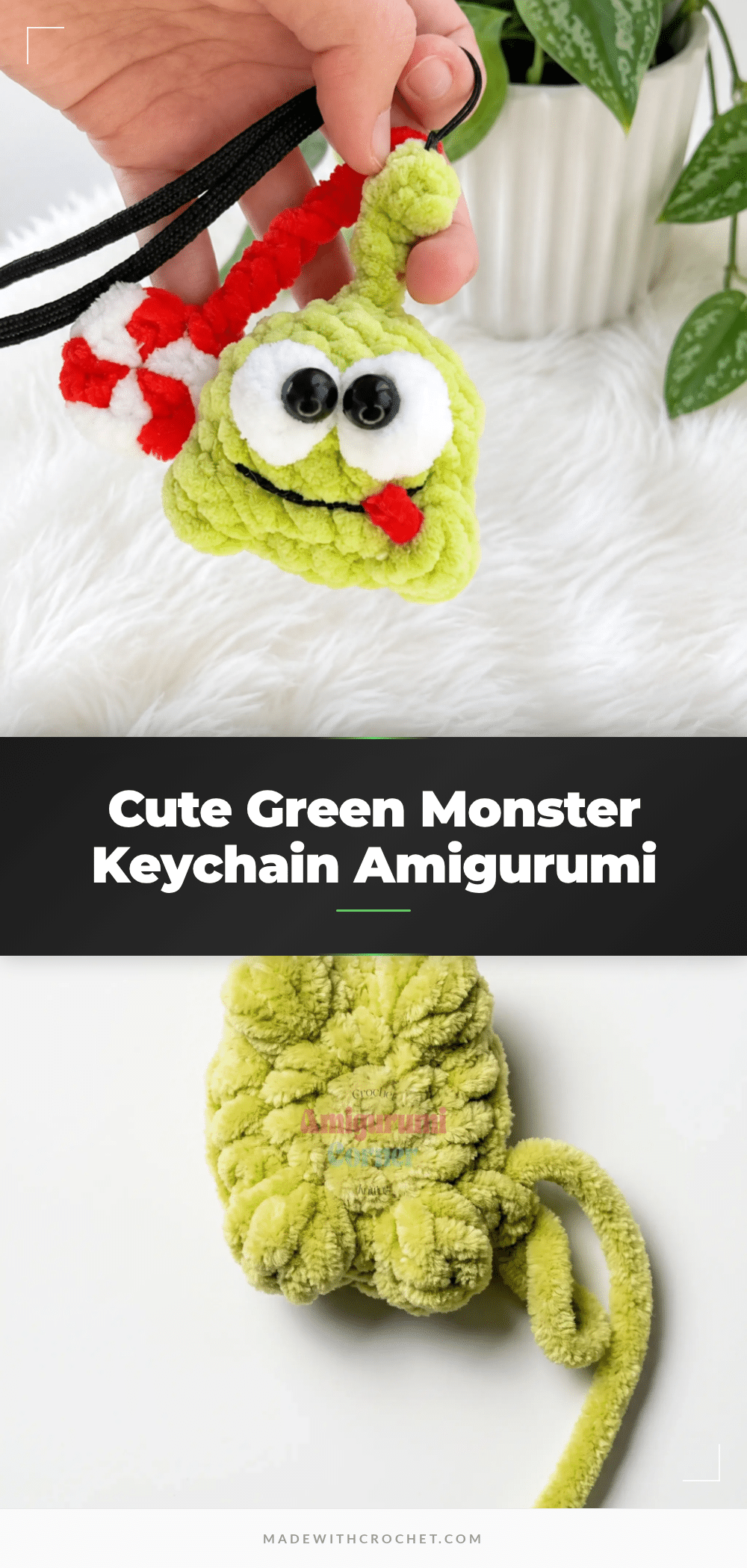 Om Nom crochet keychain crochet pattern