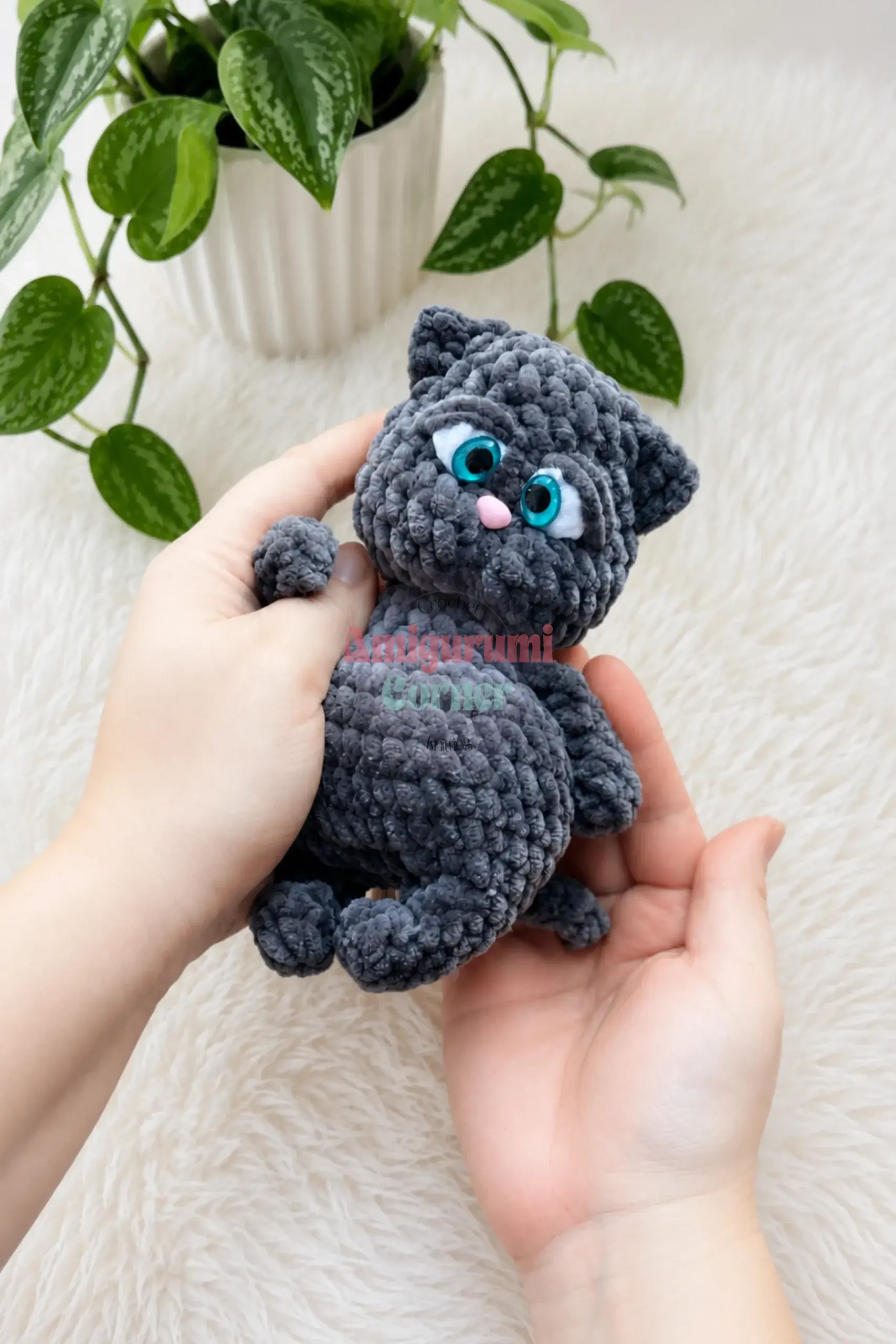 plushie kitty amigurumi pattern crochet project crochet project detail 4