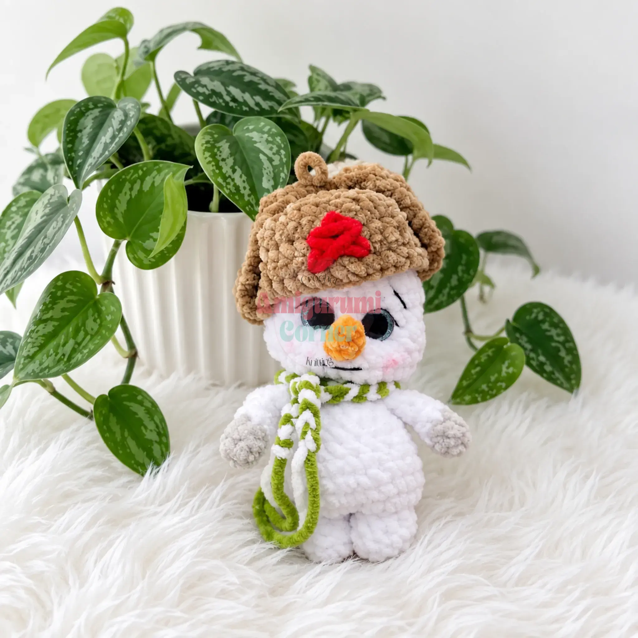 Ushanka Snowman Amigurumi crochet project crochet project detail 4